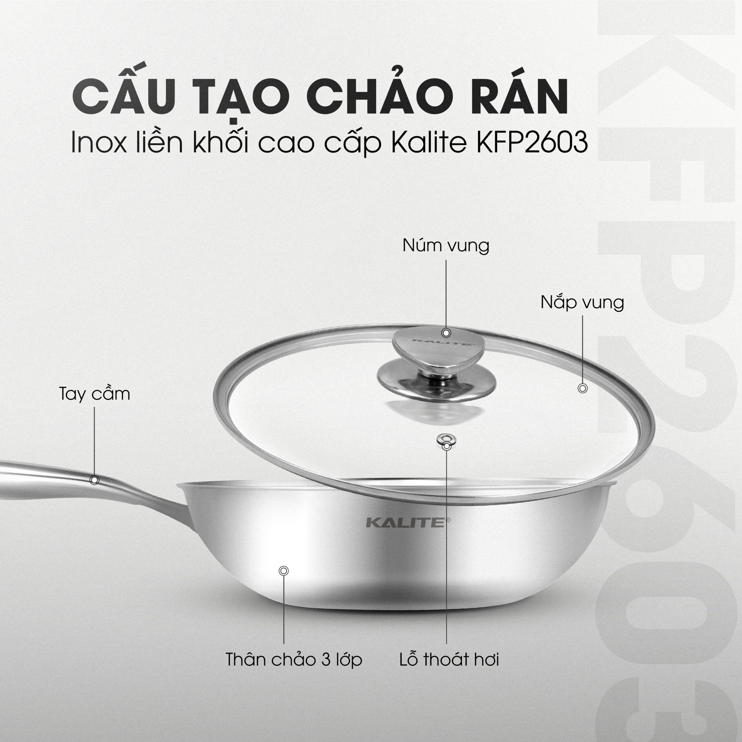 Chảo rán inox liền khối cao cấp KALITE KFP2603 - Size 26cm - Ảnh 15