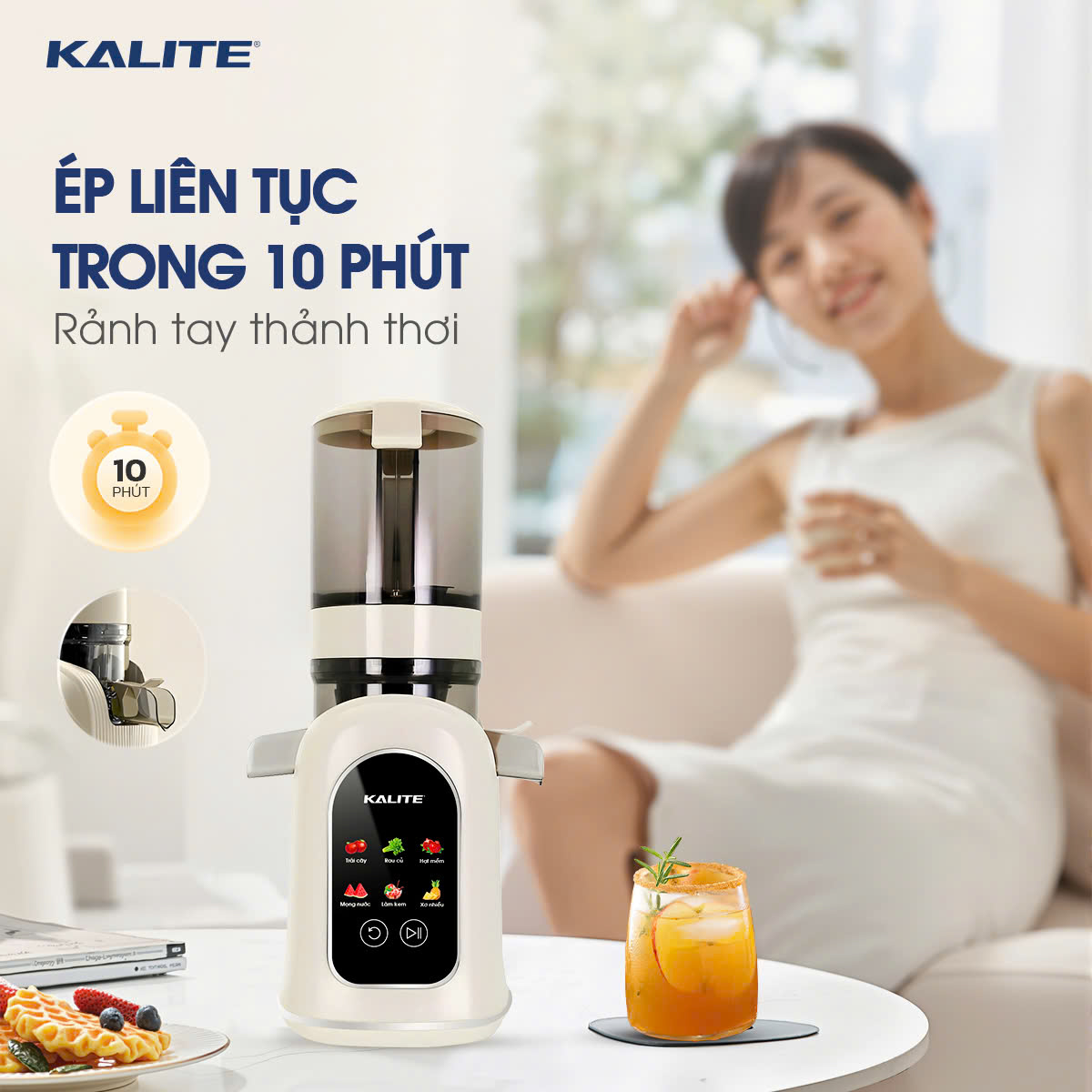 Máy ép chậm Kalite KSJ569 ép kiệt bã 99% tích hợp làm kem - Ảnh 9