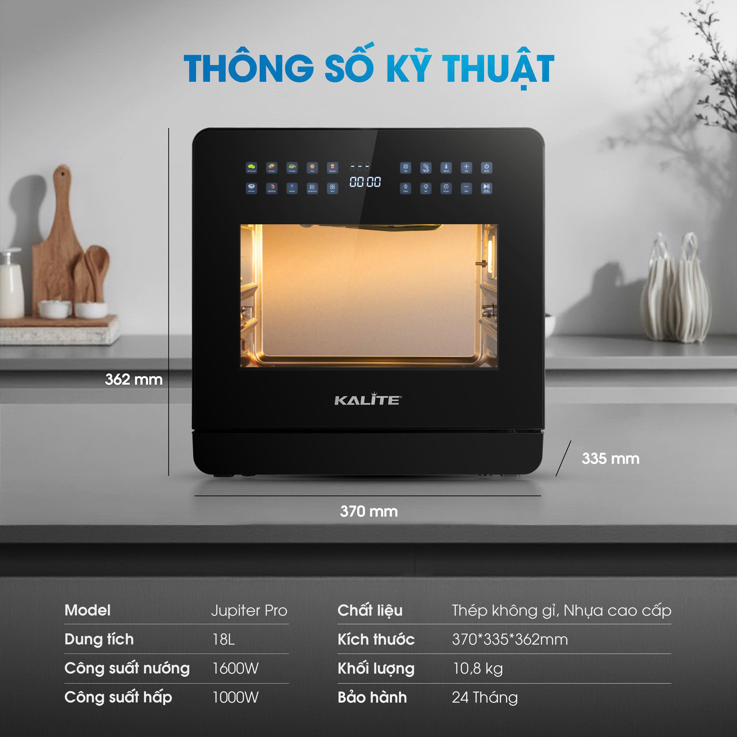 Nồi chiên hơi nước Kalite Jupiter Pro, công nghệ hơi nước 3S siêu tốc - 18L - Ảnh 10
