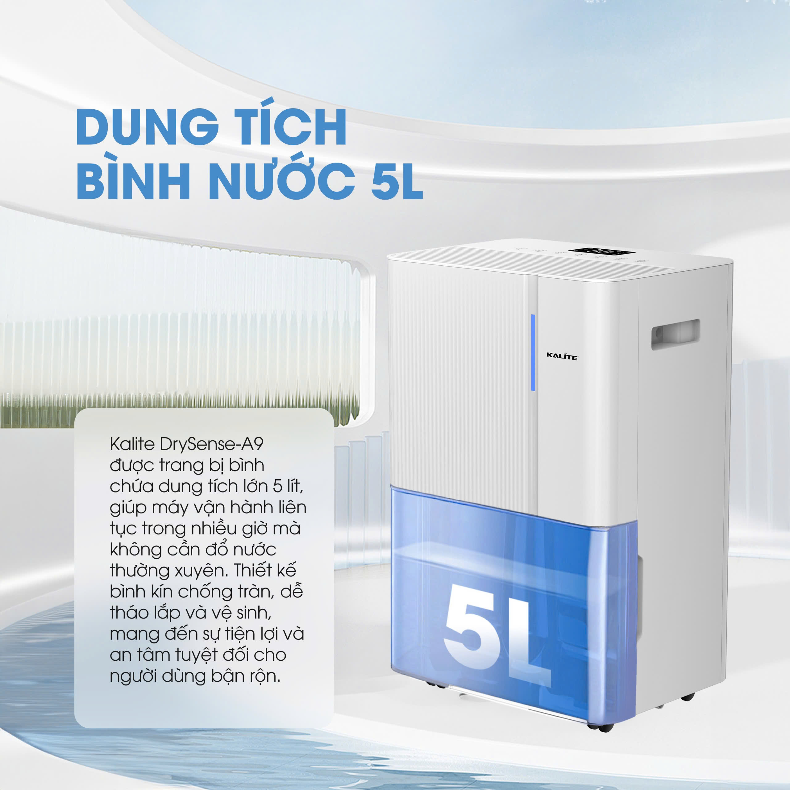 Máy hút ẩm Kalite Drysense-A9 công nghệ Ion âm giảm âu lo - Ảnh 8