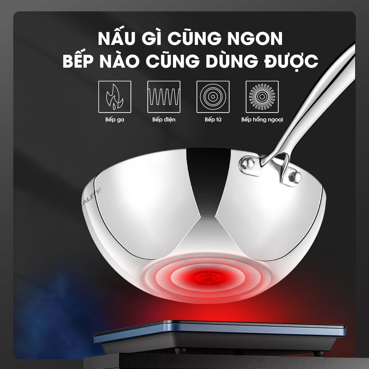 Chảo inox 304 lòng sâu Kalite KWP2501 chống dính chống xước - Ảnh 11