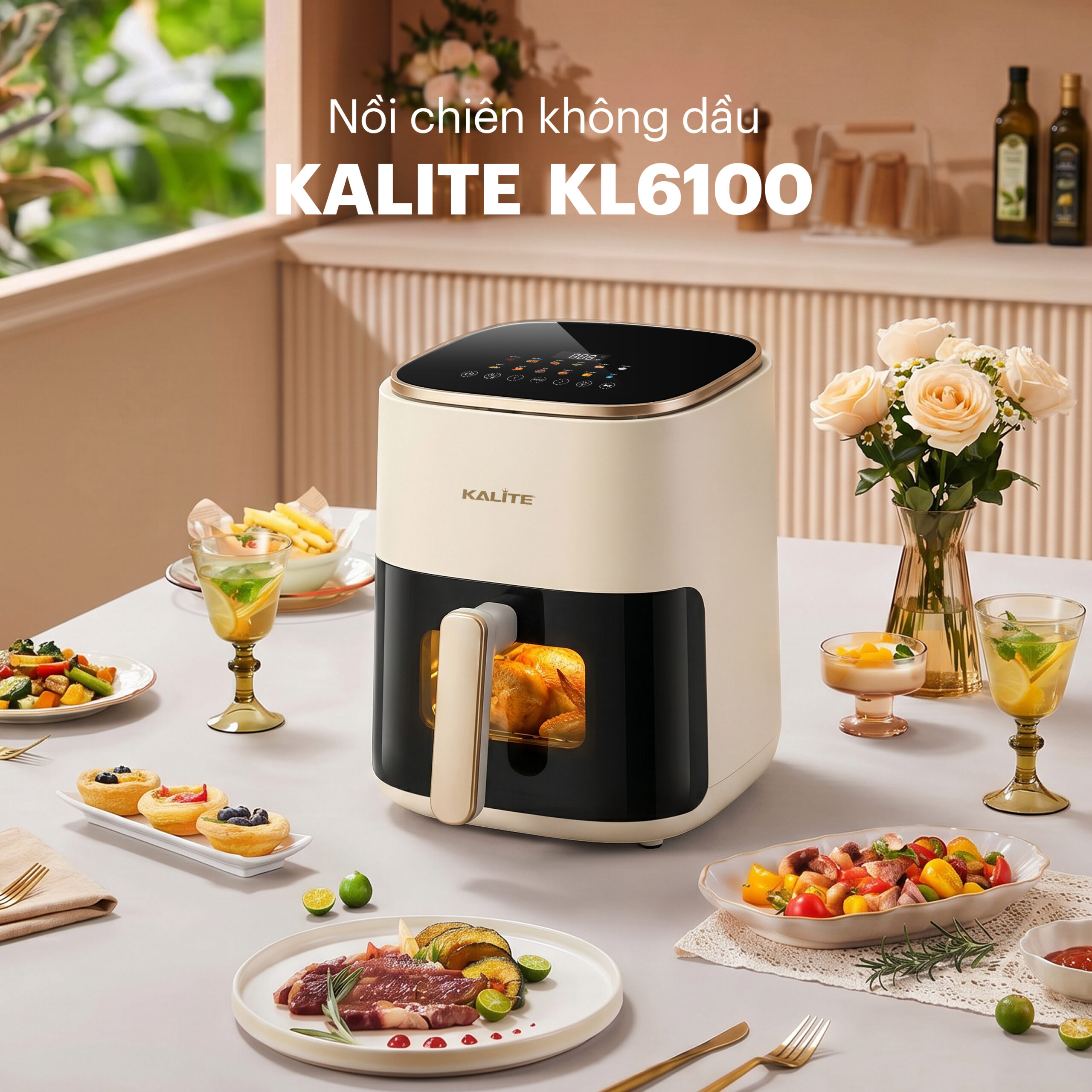 Nồi chiên không dầu 6L Kalite KL6100 – Chiên nướng ít dầu, nấu ăn tiện lợi (Hàng trả bảo hành) (Bản sao) - Ảnh 3