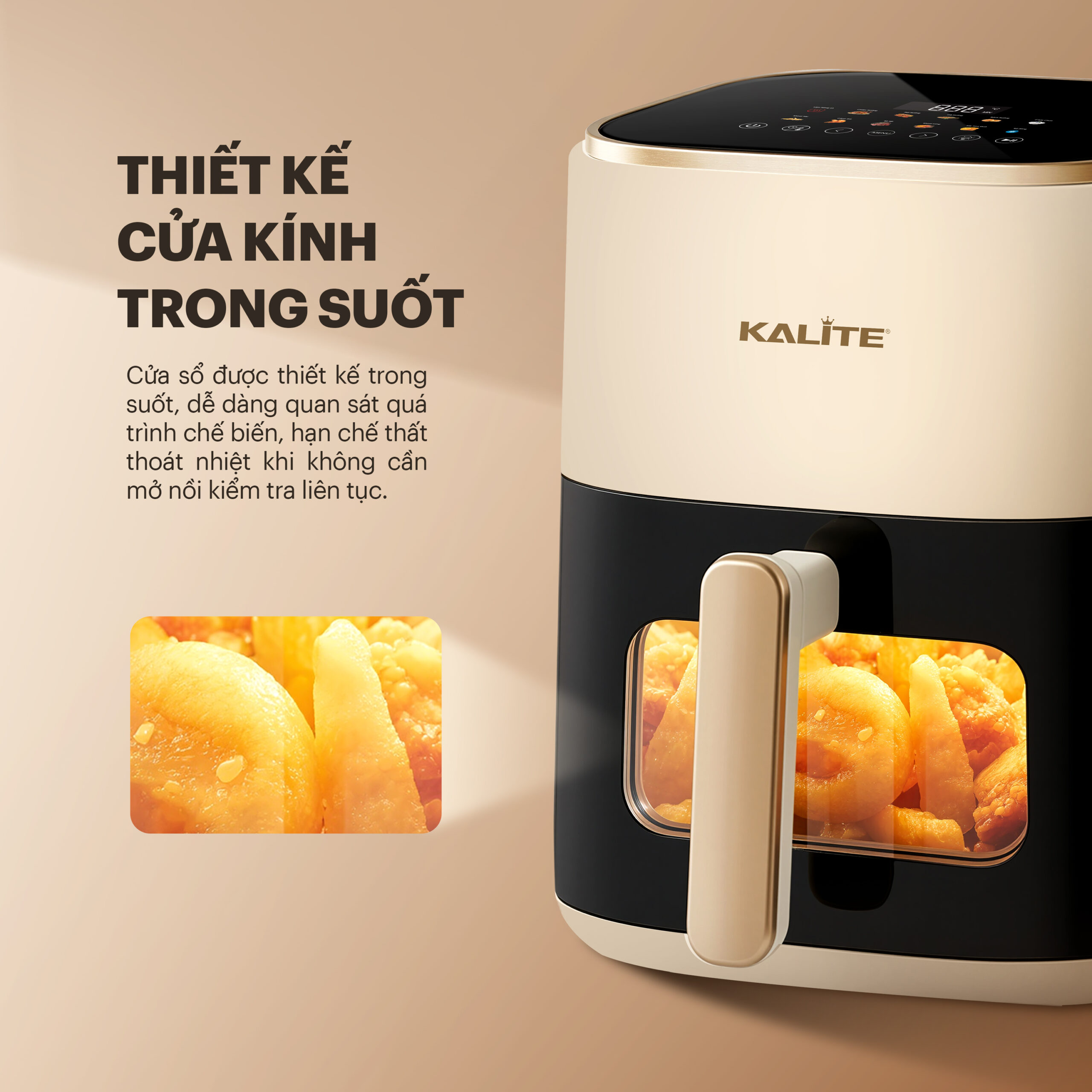 Nồi chiên không dầu 6L Kalite KL6100 – Chiên nướng ít dầu, nấu ăn tiện lợi (Hàng trả bảo hành) (Bản sao) - Ảnh 4