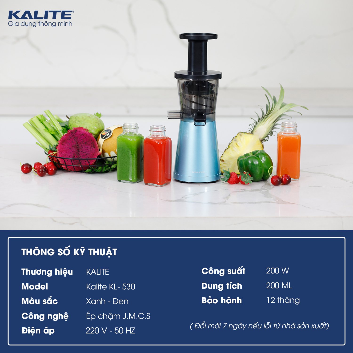 Máy ép chậm KALITE KL-530 nhỏ gọn, kiệt bã, êm ái - Ảnh 2