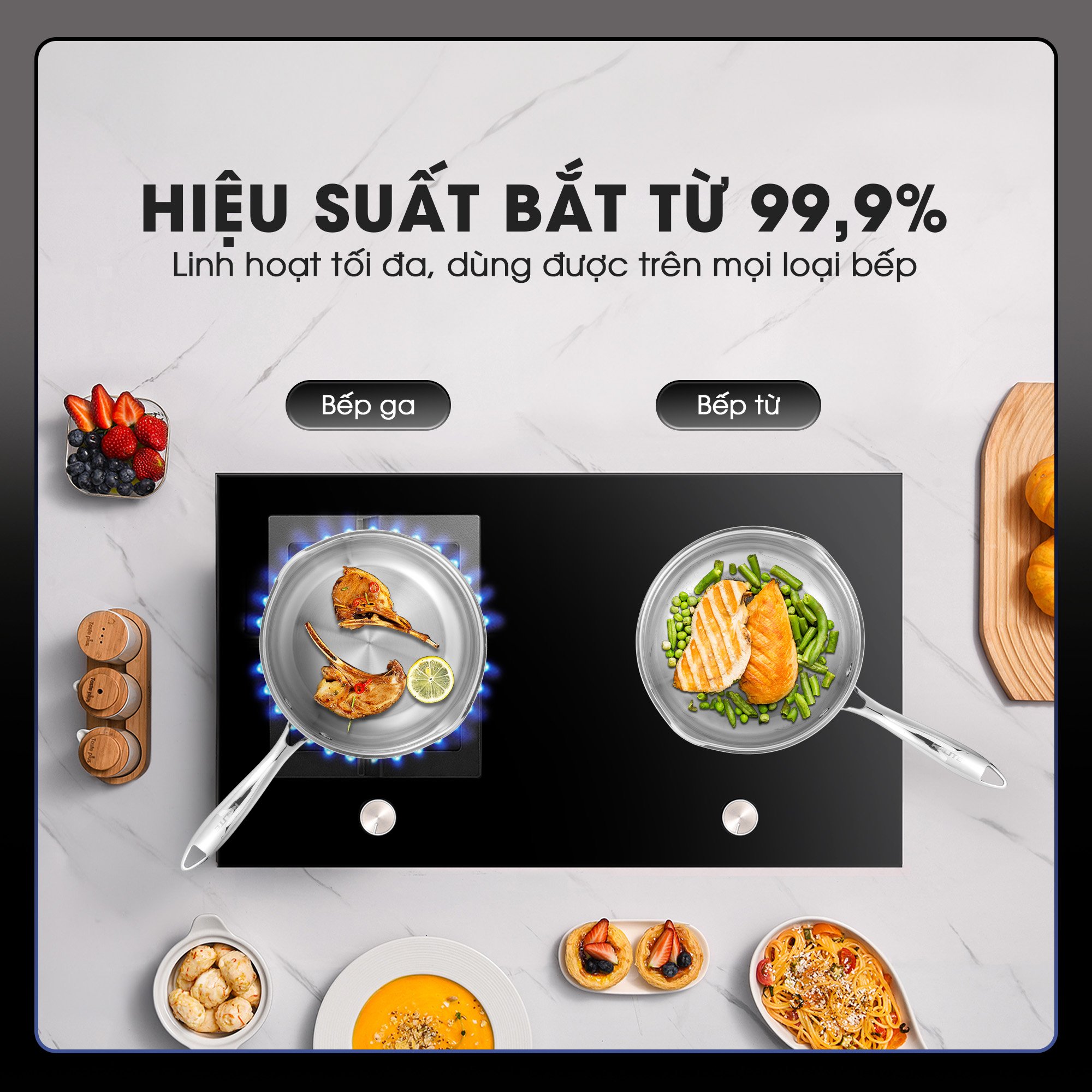 Chảo inox nguyên khối TRIPRO KALITE KL826V chống dính tự thân - Ảnh 9