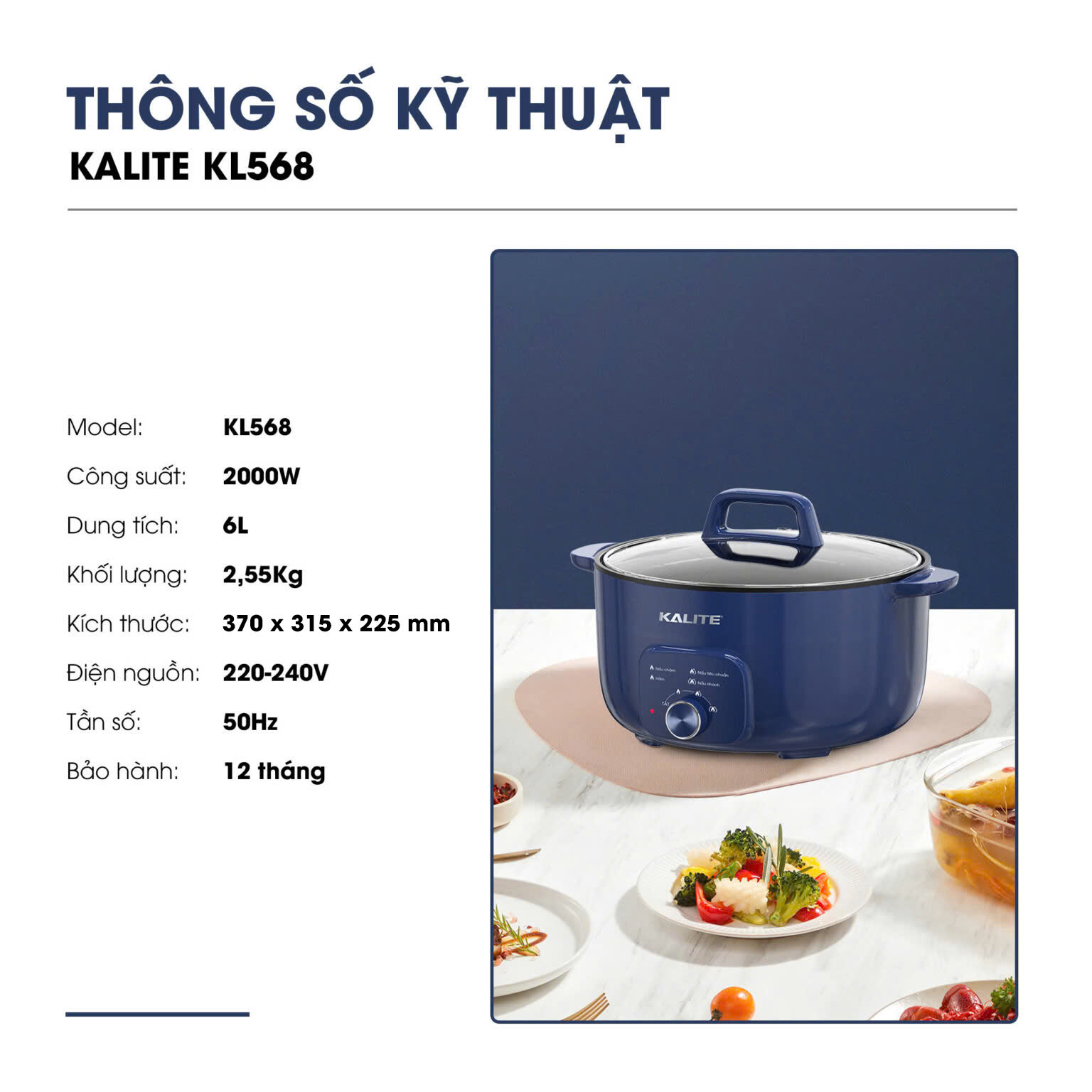 Nồi lẩu KALITE KL568 đa năng dung tích 6L - Ảnh 17