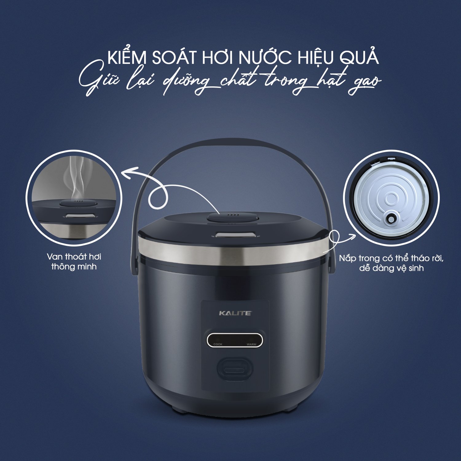Nồi cơm điện KALITE KRC8218 đa chức năng nấu 1,8L - Ảnh 13