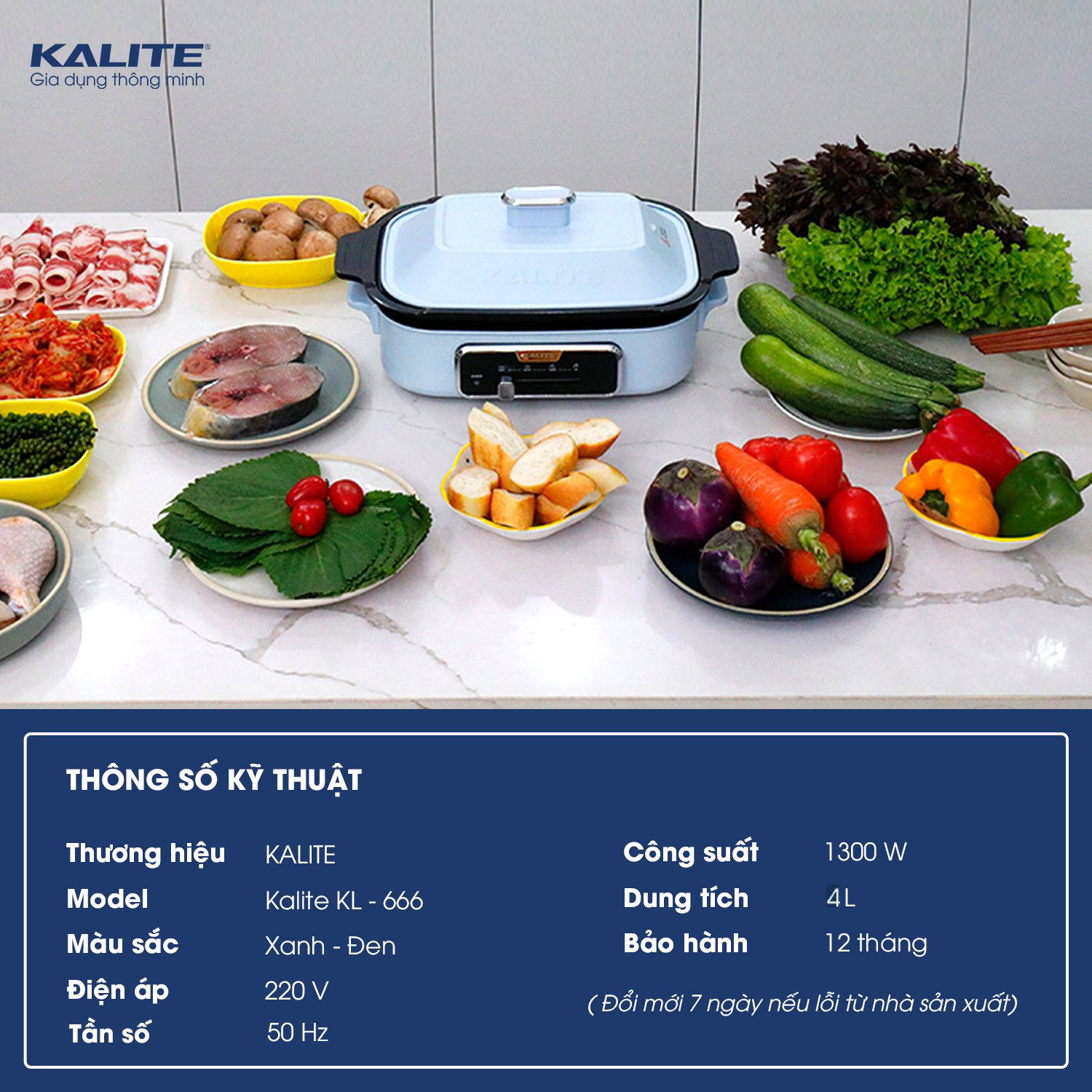 Nồi lẩu nướng đa năng KALITE KL-666 dung tích 4L - Ảnh 2