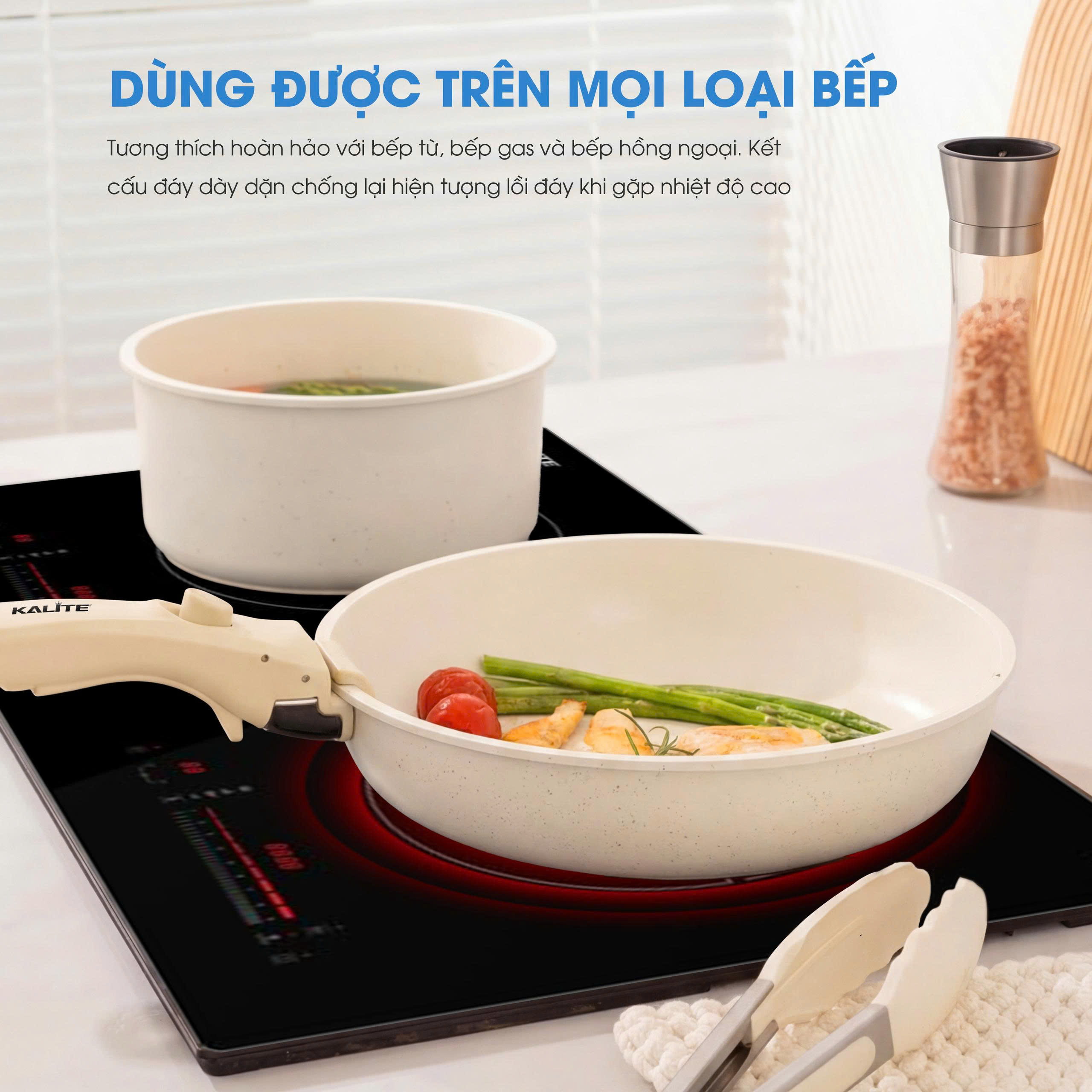 Bộ nồi chảo cán rời Kalite Heritage KCS126 thiết kế 6 món - Ảnh 2