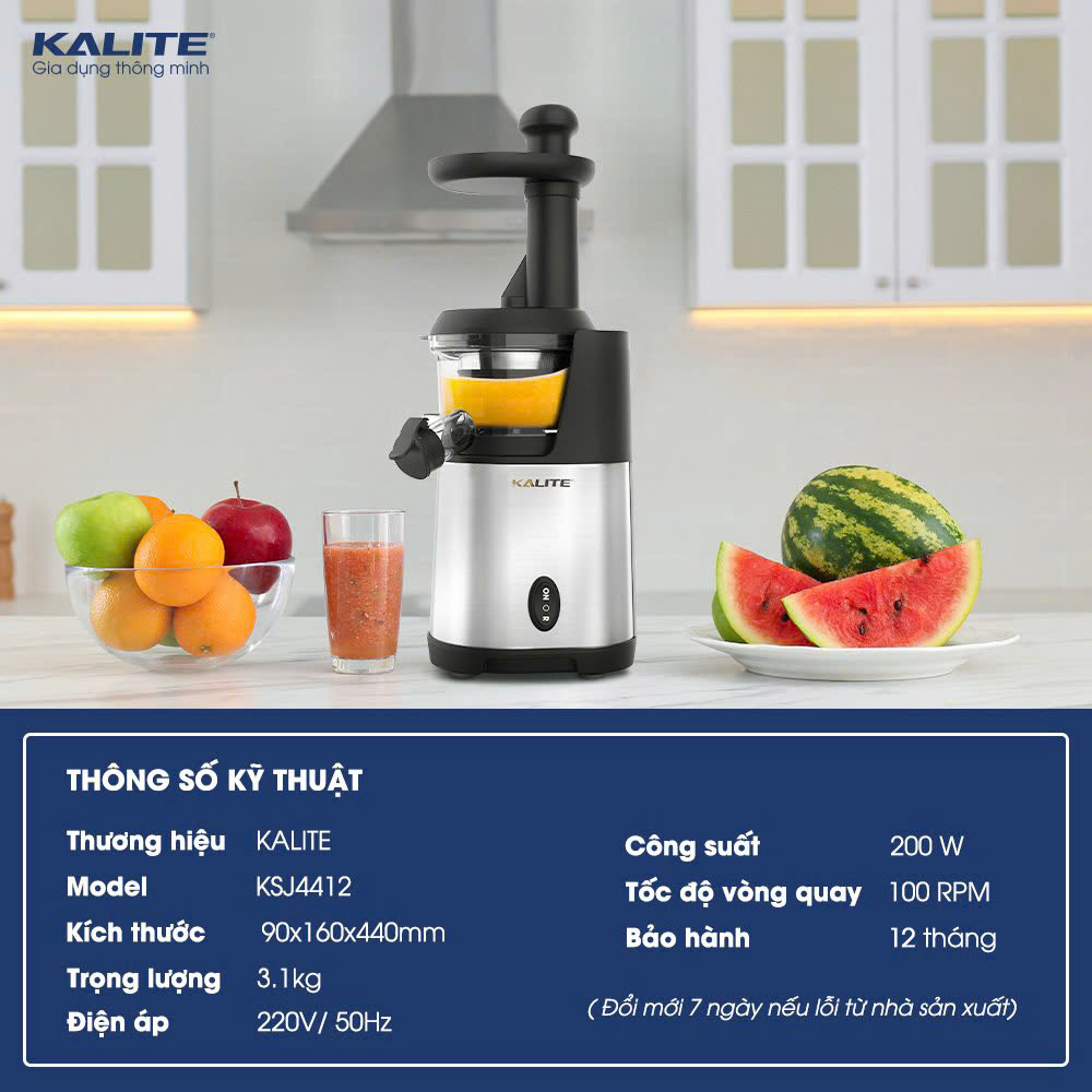 Máy ép chậm Kalite KSJ4412 động cơ đảo chiều ép kiệt bã - Ảnh 9