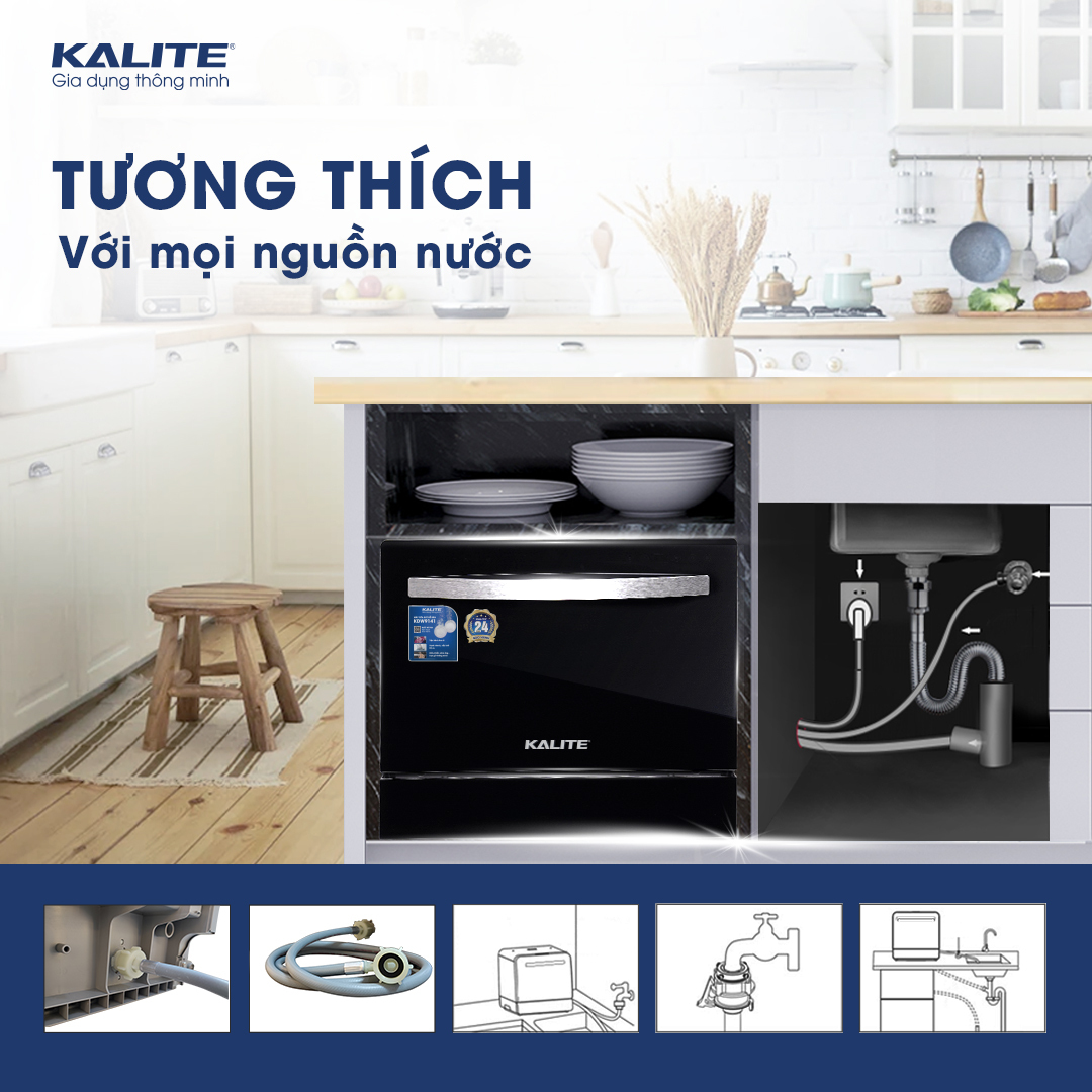 Máy rửa bát KALITE KDW9141 dung tích lớn, công suất mạnh làm sạch tối đa - Ảnh 12