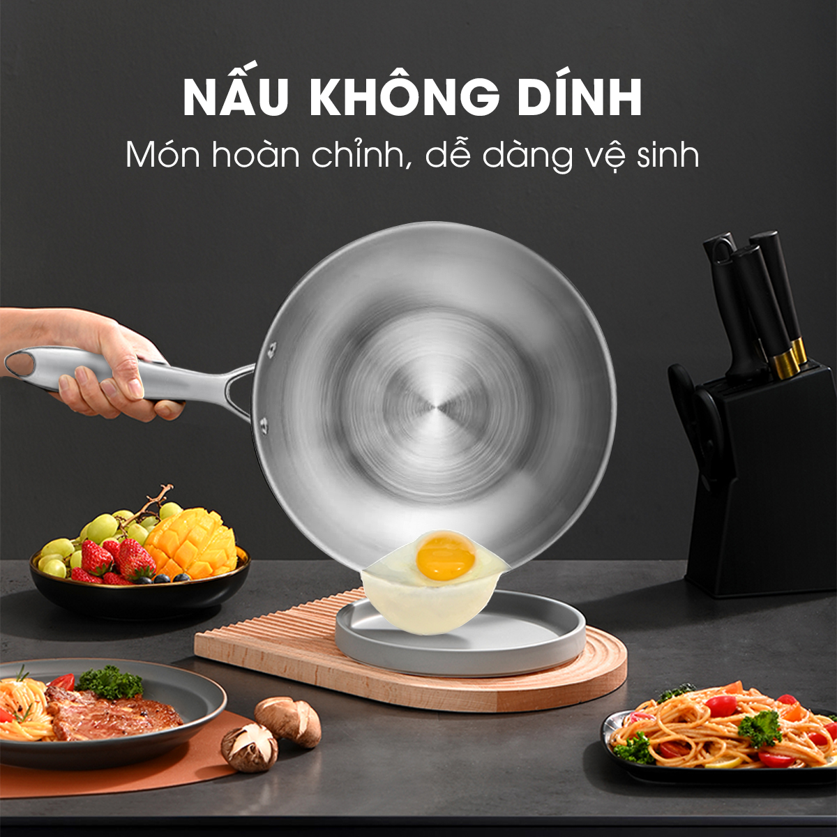 Chảo inox 304 nguyên khối lòng sâu Kalite KWP2601 - Ảnh 8