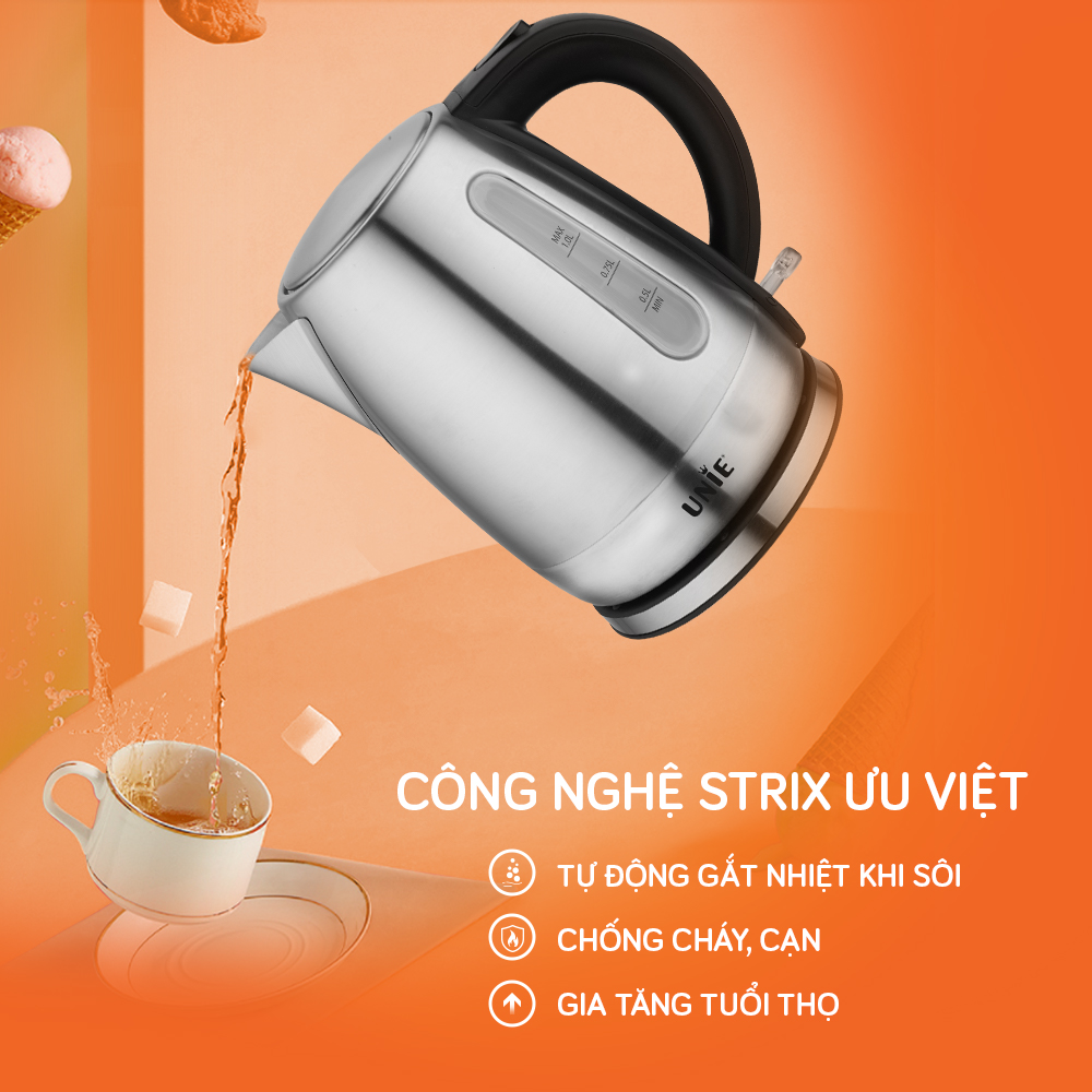 Ấm siêu tốc UNIE UE-300 dung tích 1L, chất liệu inox304 an toàn - Ảnh 11