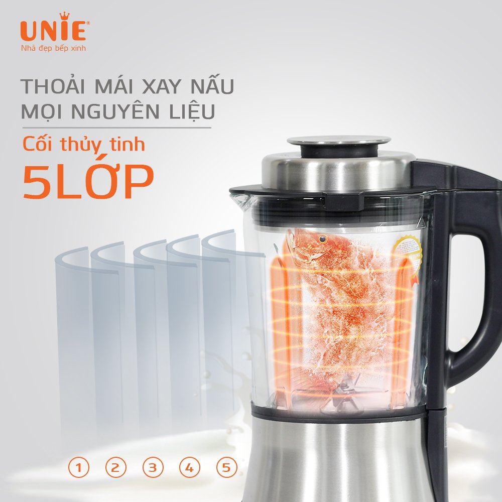 Máy làm sữa hạt UNIE V1S dung tích 1,75L, 9 chương trình nấu - Ảnh 8