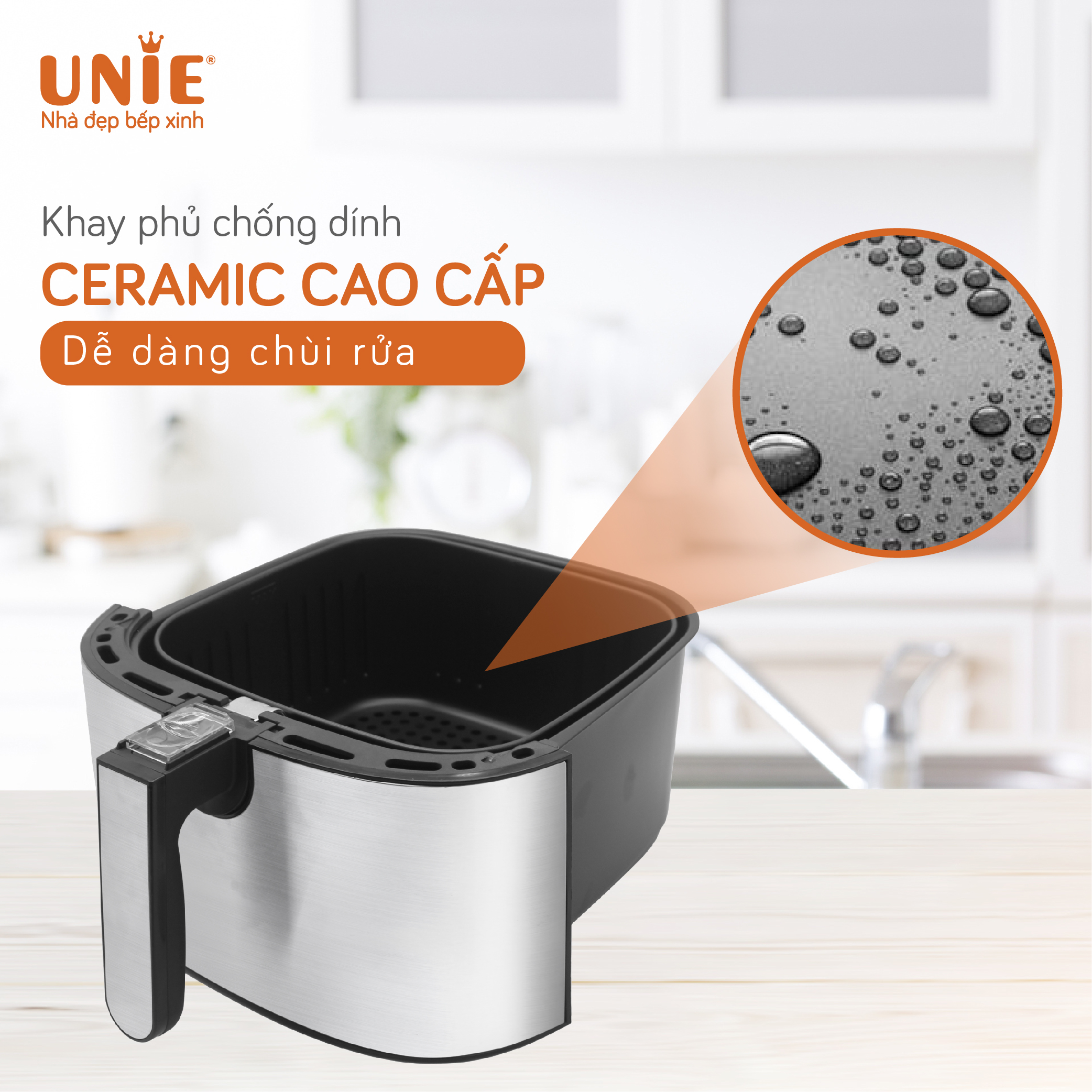Nồi chiên không dầu UNIE UE-800 dung tích 8L, công nghệ Rapid air đa chiều - Ảnh 5