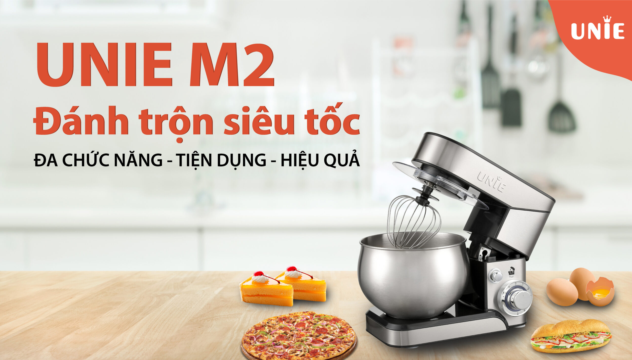 Máy nhồi bột UNIE M2 đa năng - Kiêm đánh trứng 5L - Ảnh 5