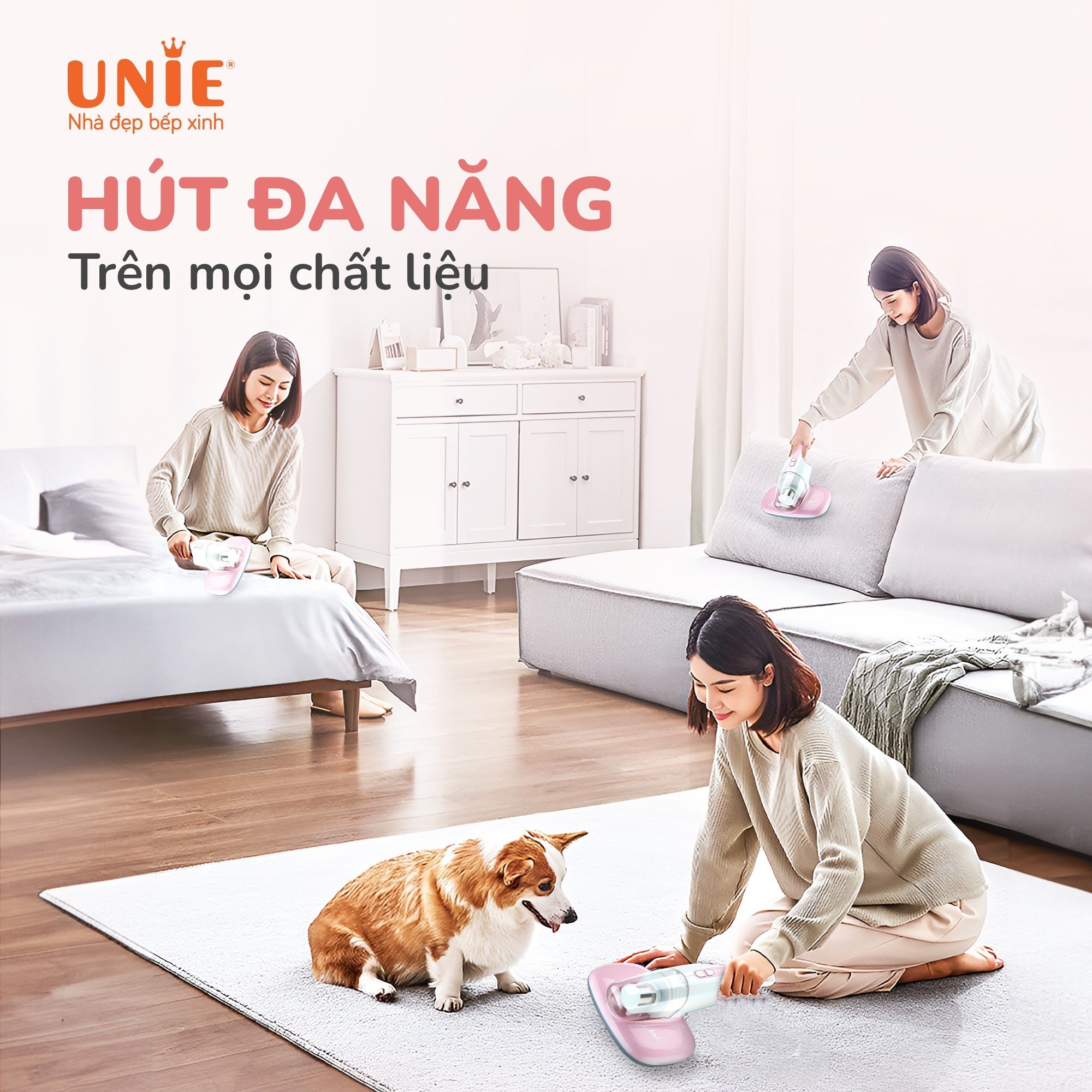 Máy hút bụi chăn đệm UNIE UMV61, lọc bụi 2 lớp - Ảnh 3