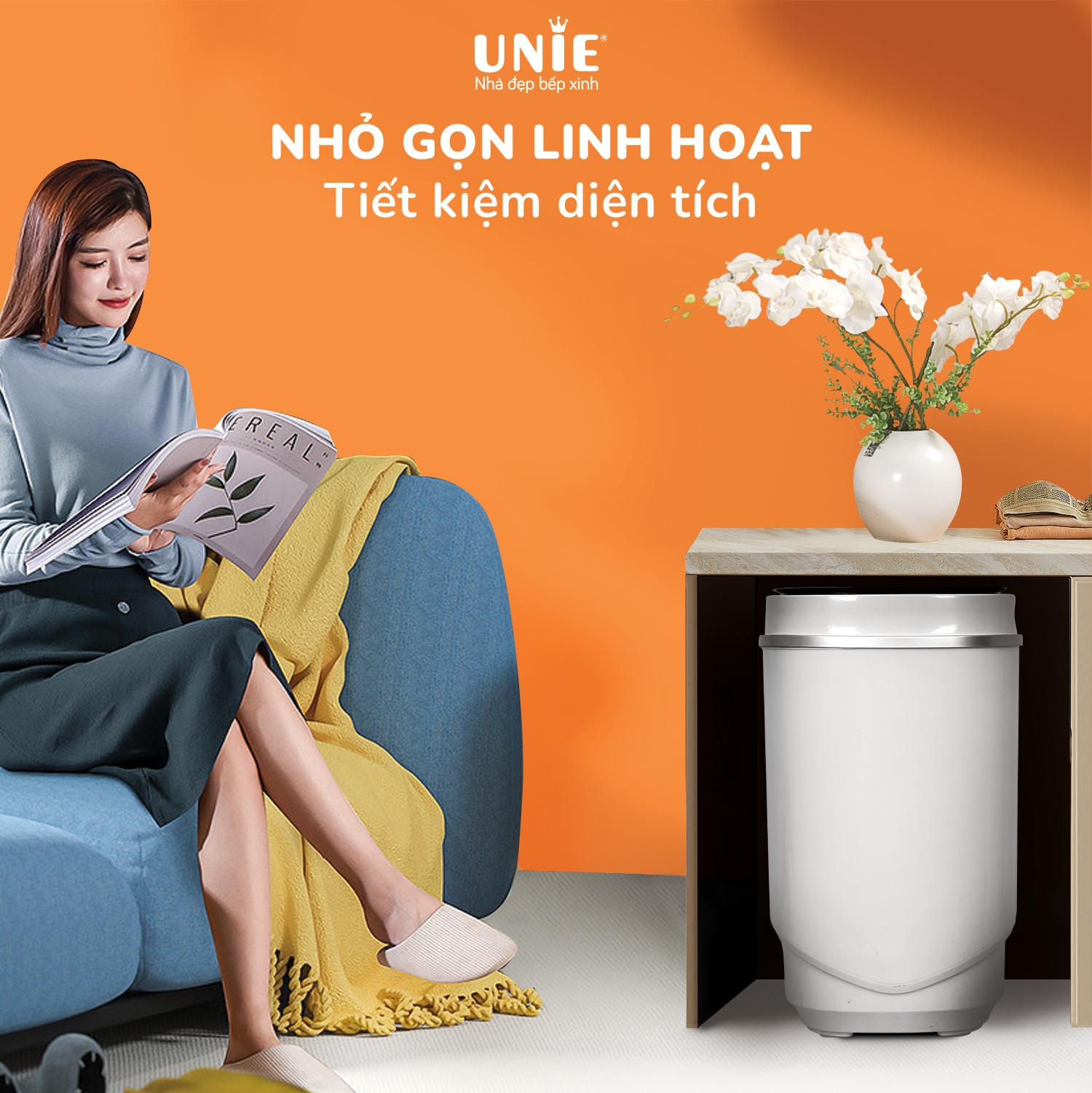Máy giặt mini UNIE UMW40 tiết kiệm diện tích - Ảnh 4