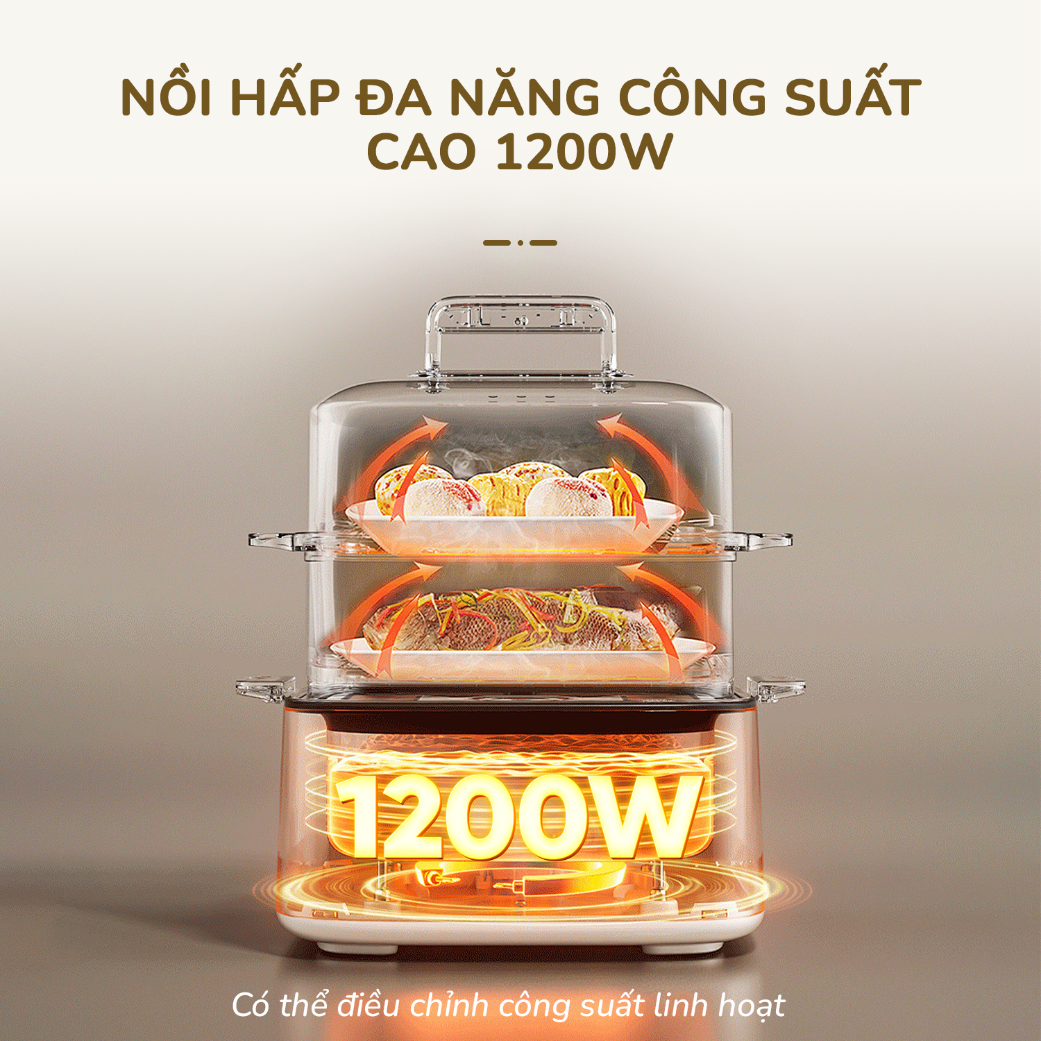 Nồi lẩu hấp đa năng UNIE UE668 - 10L, 8 chức năng tự động - Ảnh 5