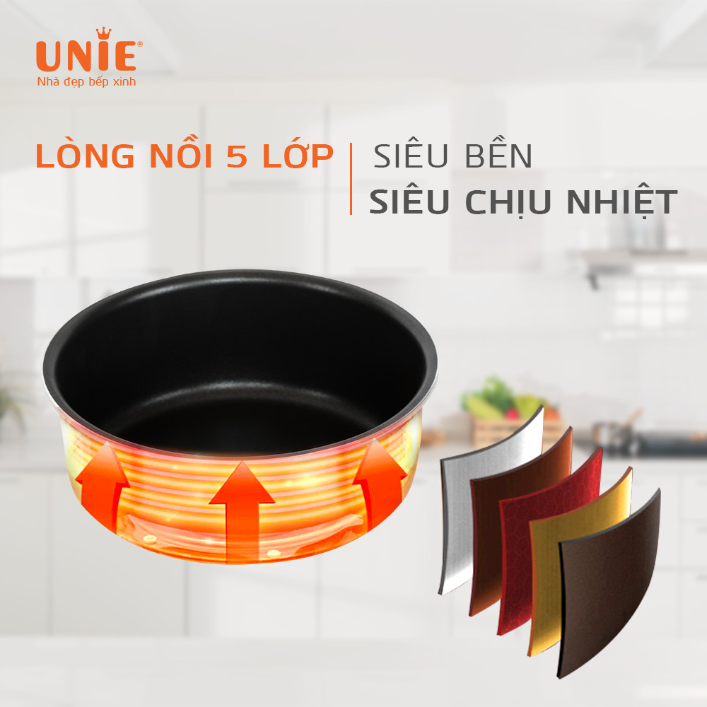 Nồi áp suất điện UNIE UN-630 dung tích 3L, lòng nồi 5 lớp bền bỉ - Ảnh 8