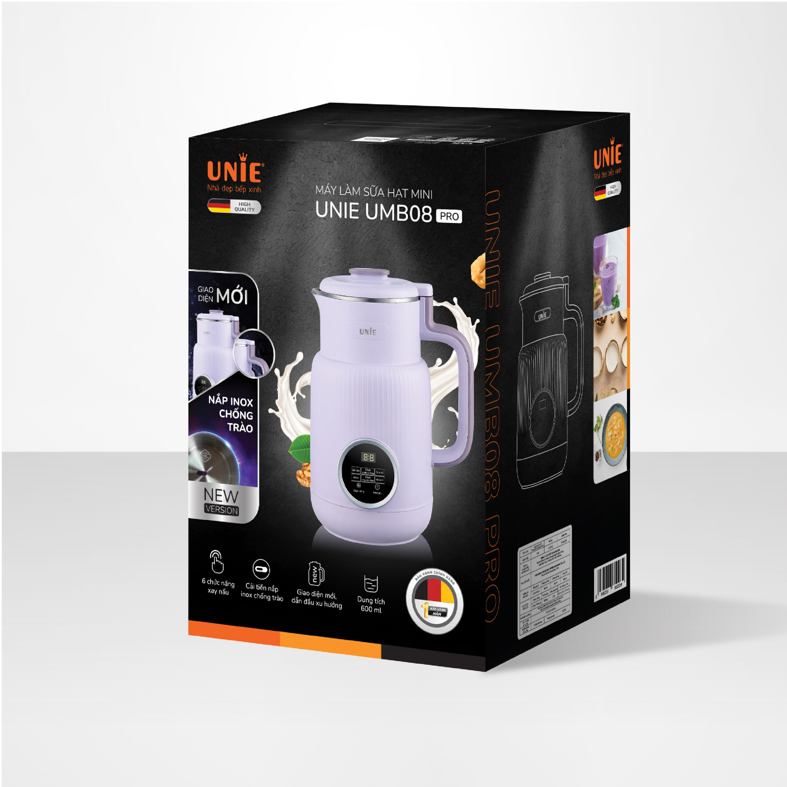 Máy làm sữa hạt UNIE UMB08 dung tích 600ml, 5 chức năng xay nấu - Ảnh 10