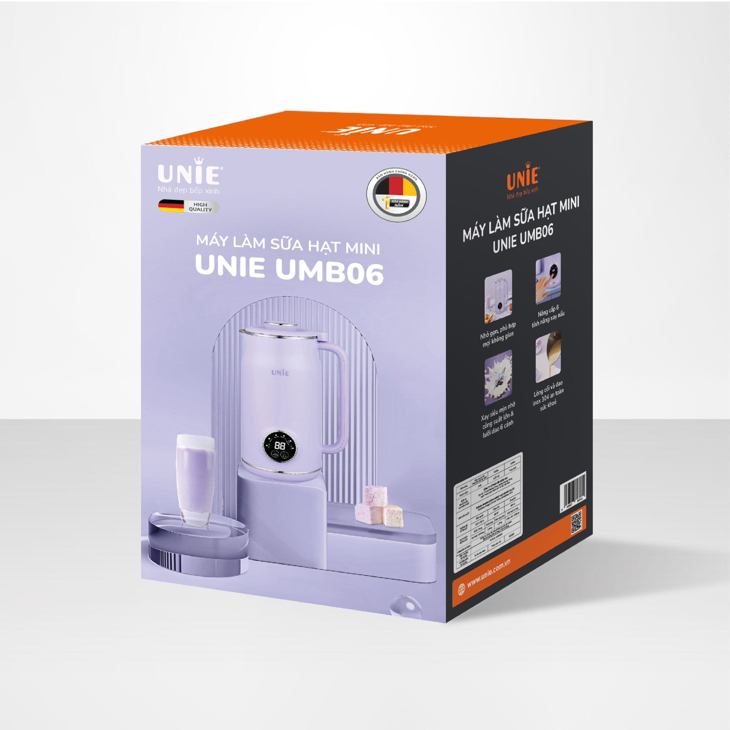 Máy làm sữa hạt UNIE UMB06, dung tích 600ml, 6 chức năng xay nấu - Ảnh 9