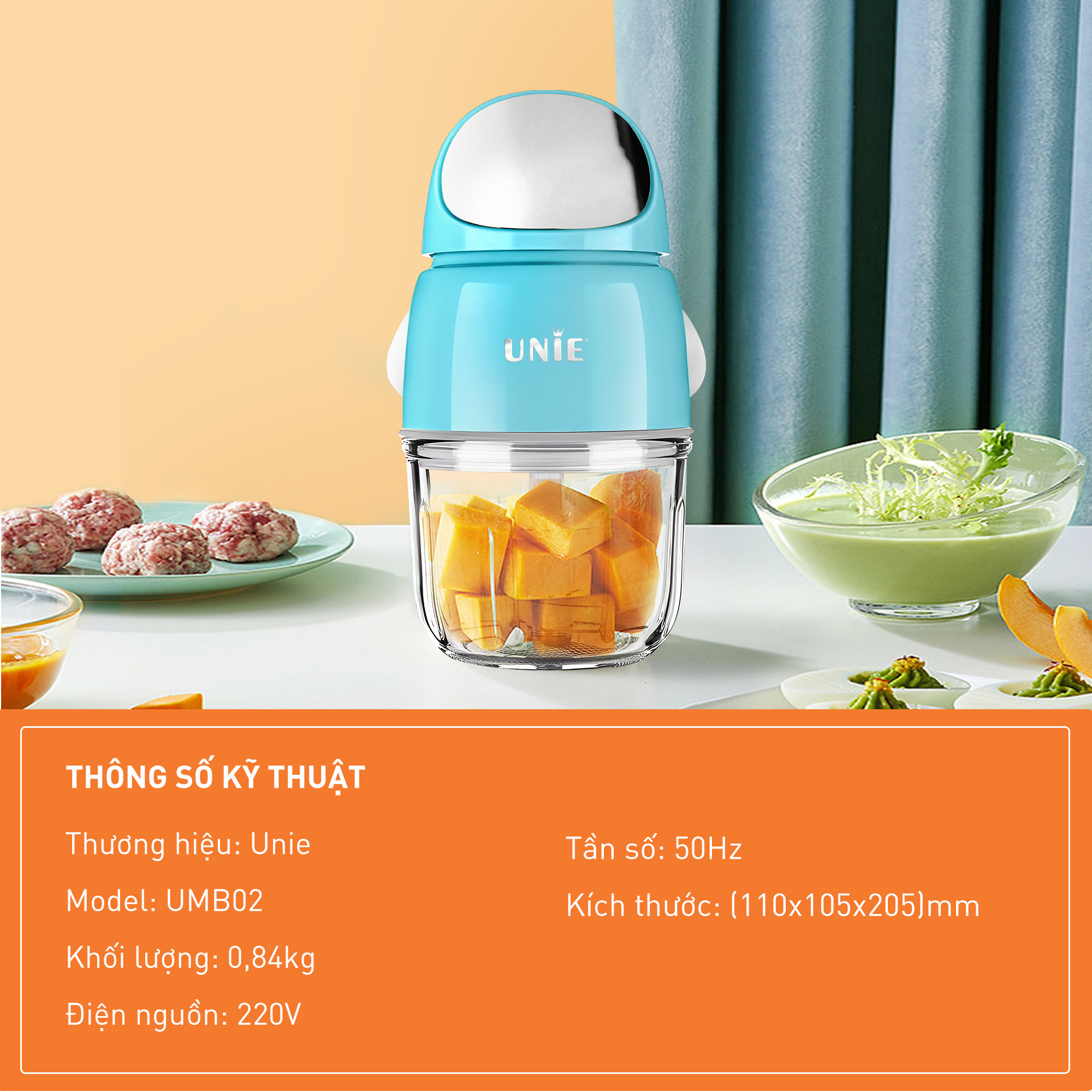 Máy xay mini UMB02 nhỏ gọn 35ml, lưỡi dao 3 tầng bằng inox304 - Ảnh 5