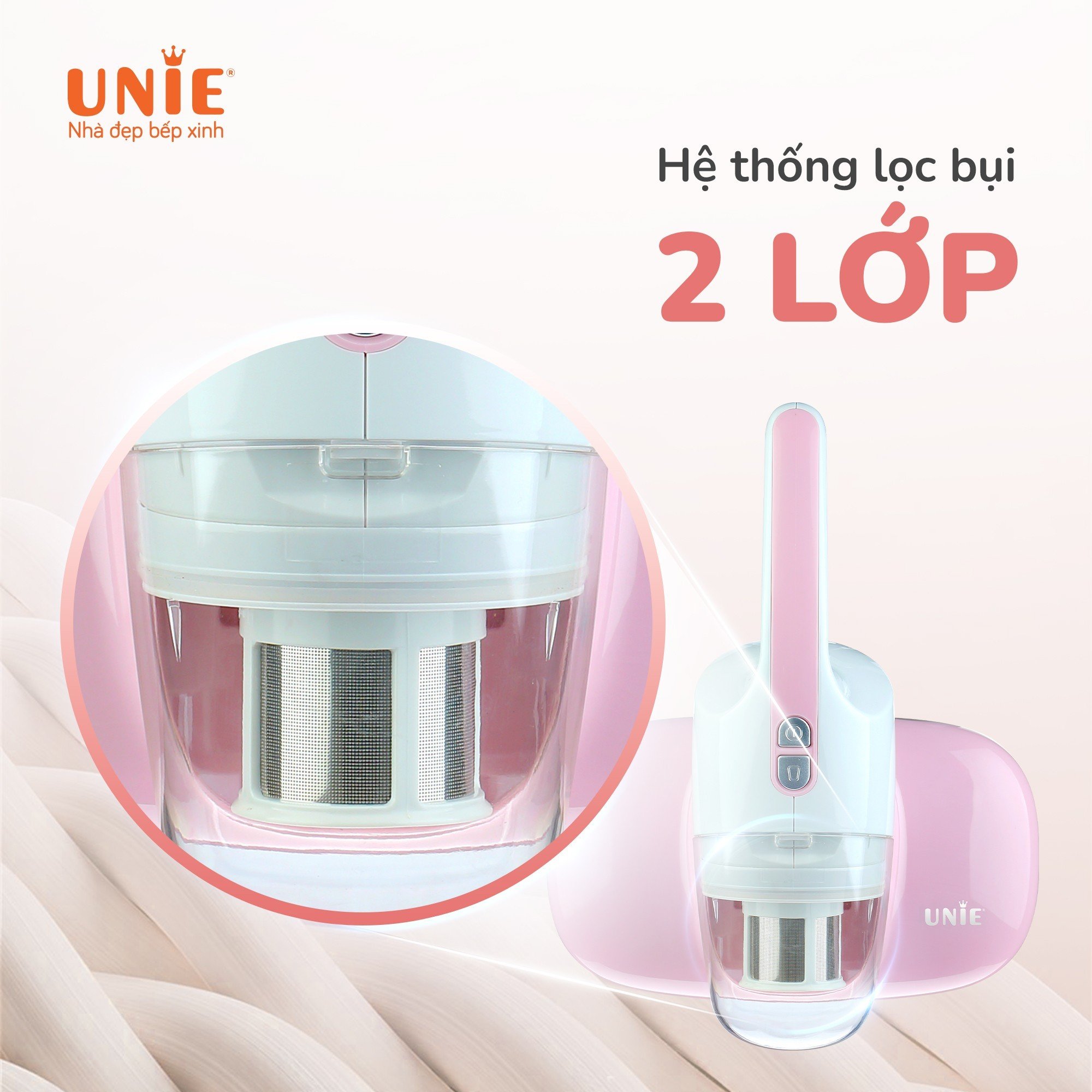 Máy hút bụi chăn đệm UNIE UMV61, lọc bụi 2 lớp - Ảnh 5