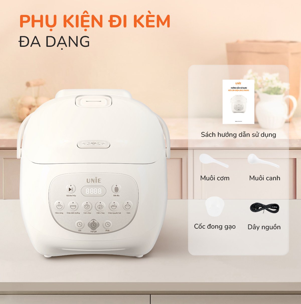Nồi cơm điện lòng gốm tự nhiên UNIE URC815, dung tích 1,5L - Ảnh 10