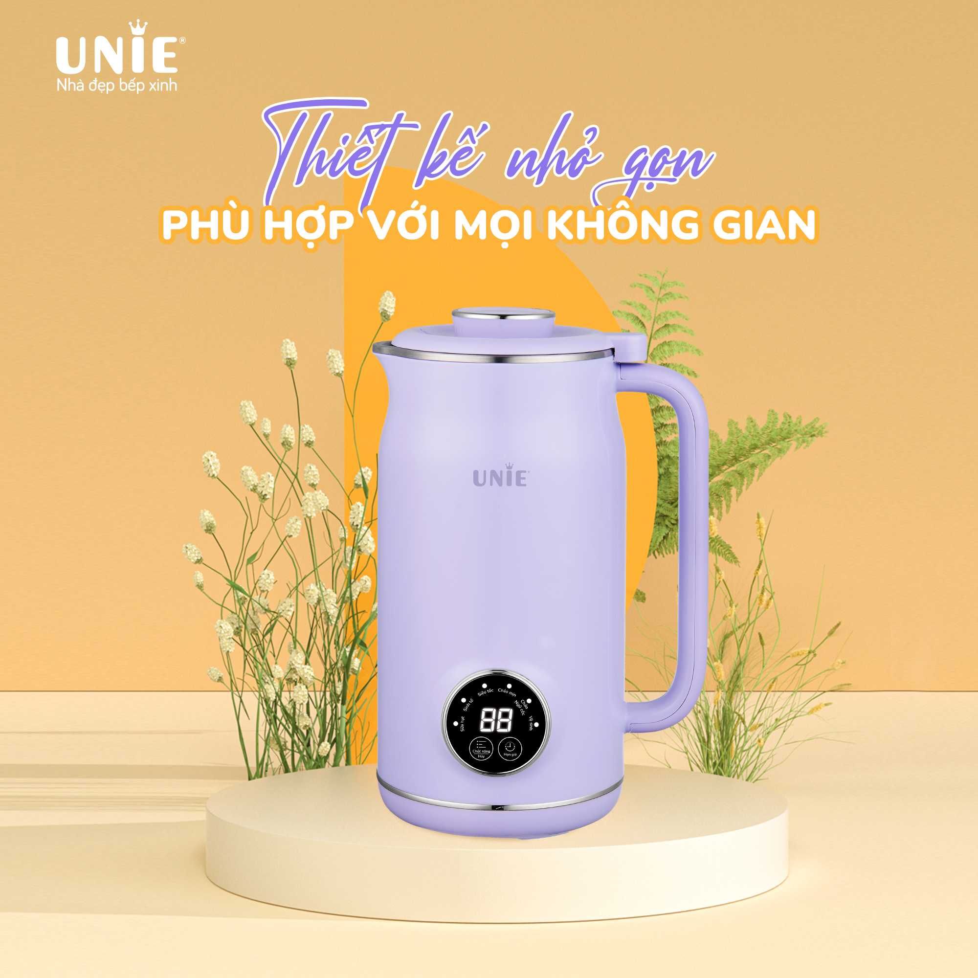 Máy làm sữa hạt UNIE UMB06, dung tích 600ml, 6 chức năng xay nấu - Ảnh 4