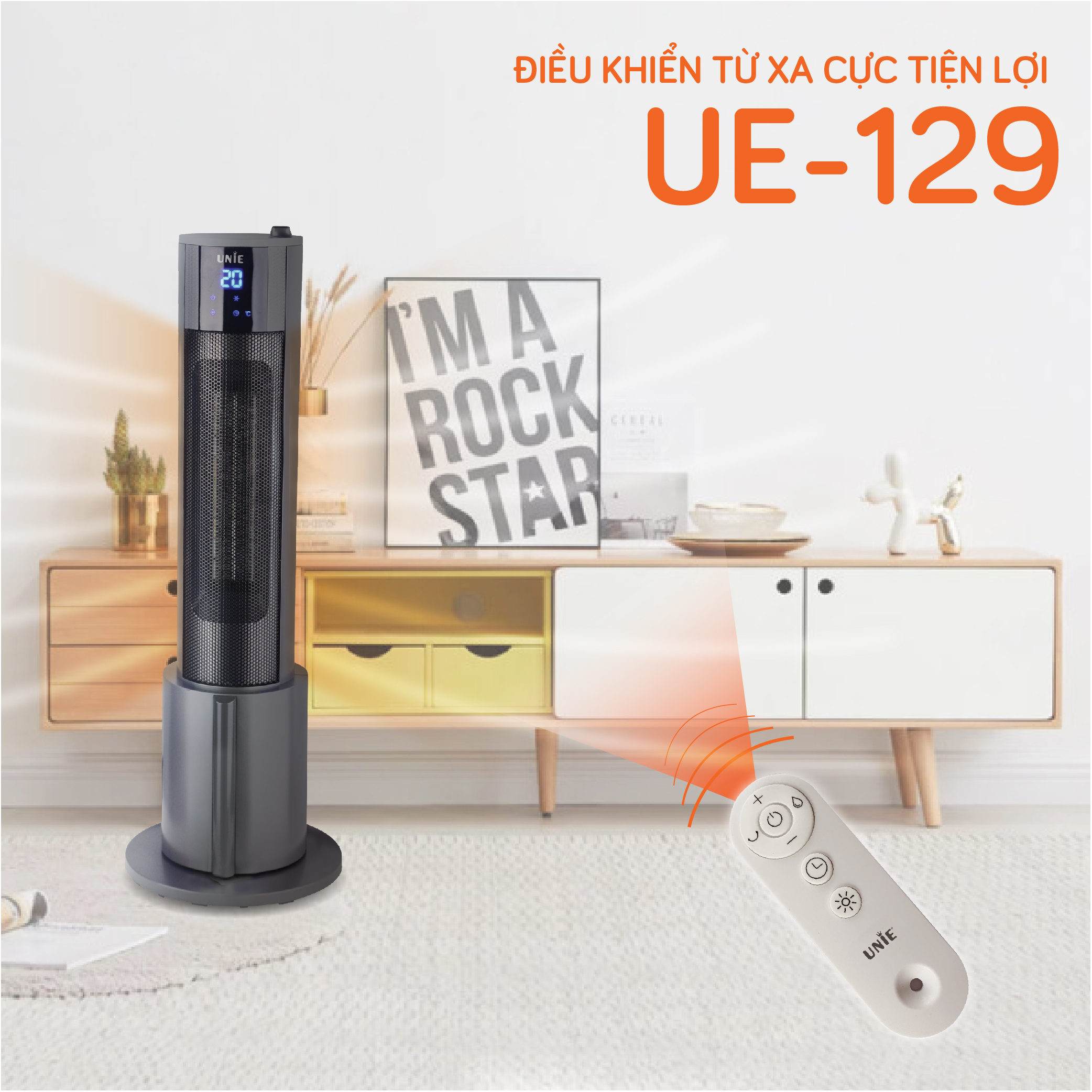 Máy sưởi gốm UNIE UE-129 làm ấm nhanh chóng, phun sương tạo ẩm - Ảnh 11