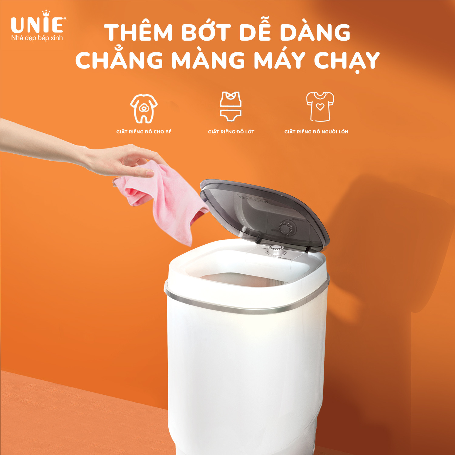Máy giặt mini UNIE UMW40 tiết kiệm diện tích - Ảnh 6