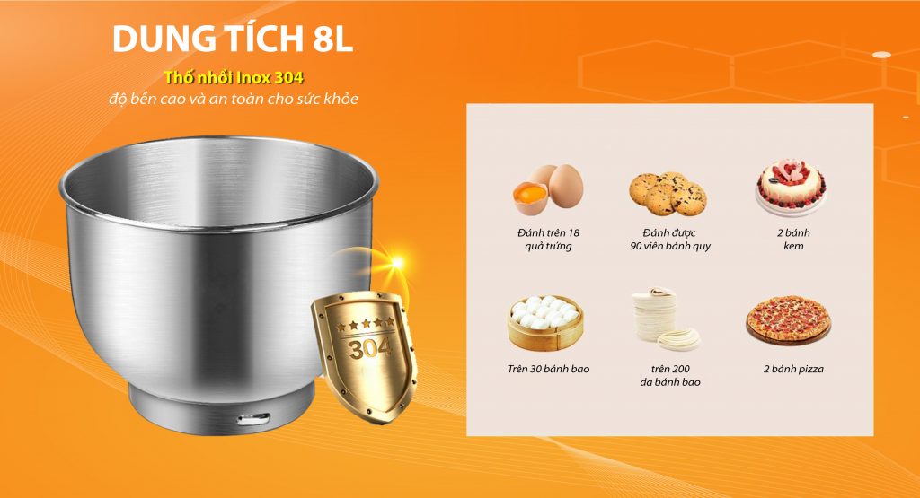 Máy Nhồi Bột Đa Năng Unie M5, 3 chức năng và 6 tốc độ tiện lợi - Ảnh 6