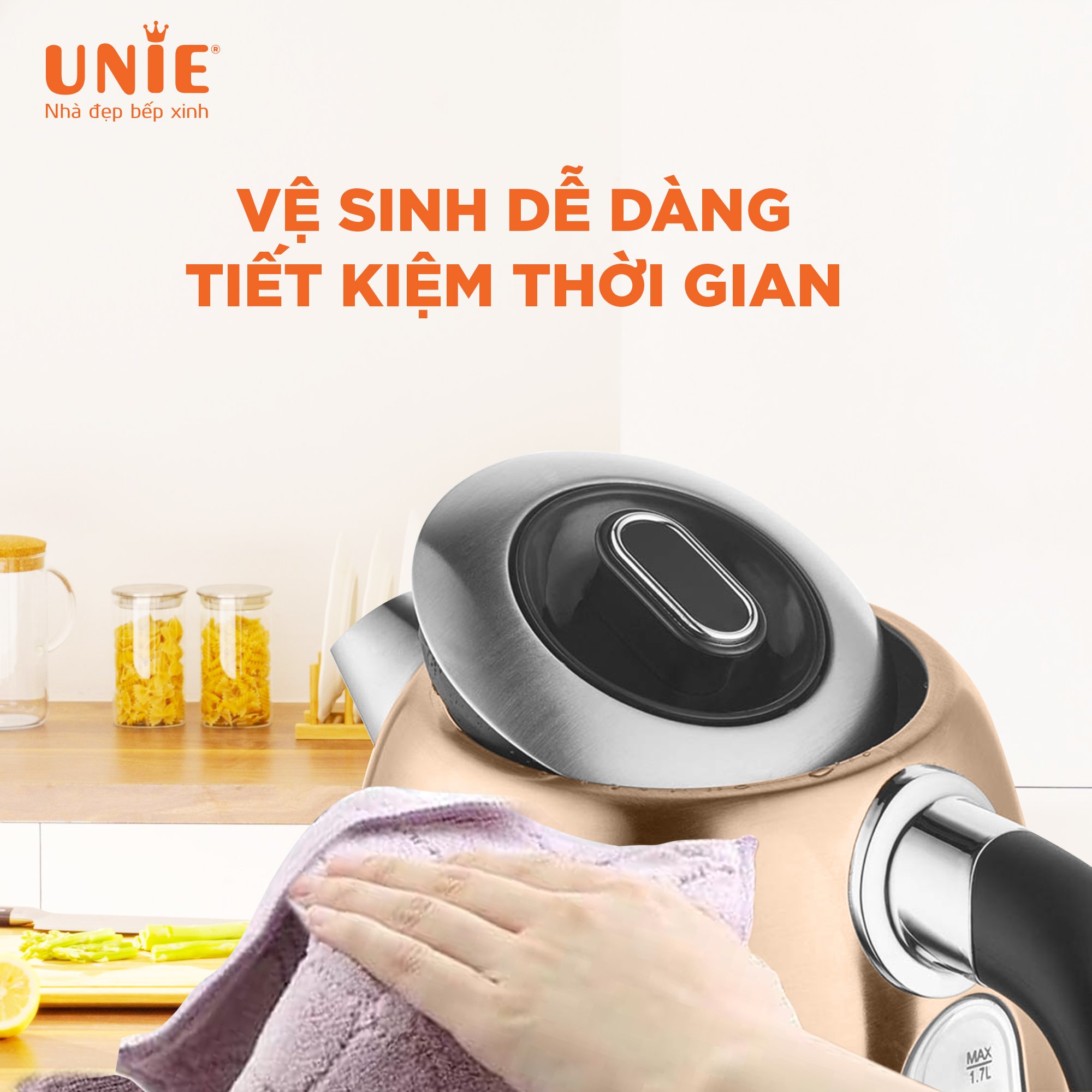 Ấm siêu tốc UNIE UEK1762C dung tích 1.7L, công suất 2200W - Ảnh 9