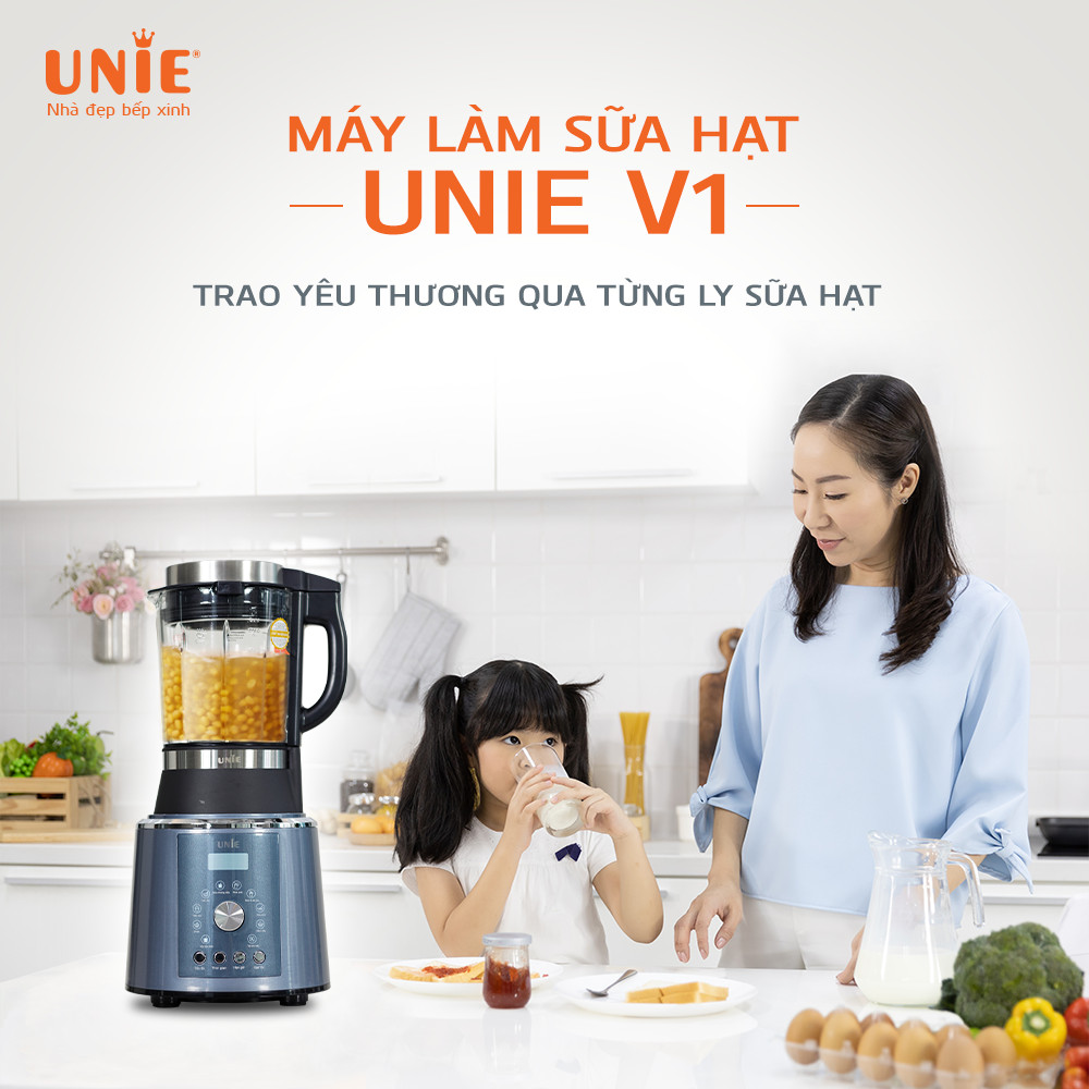 Máy làm sữa hạt UNIE V1 dung tích 1,75L, công suất siêu khỏe 1800W - Ảnh 3