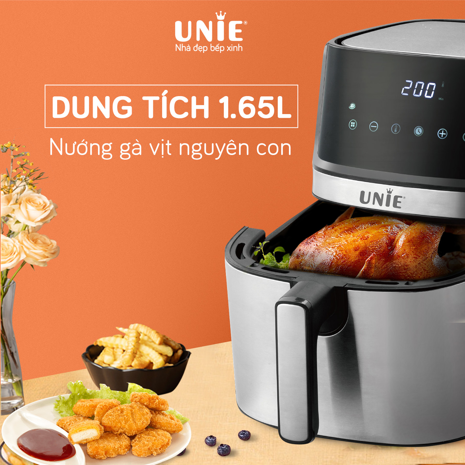 Nồi chiên không dầu UNIE UE-600 - 6.5L, 8 chế độ nấu chuyên sâu - Ảnh 10