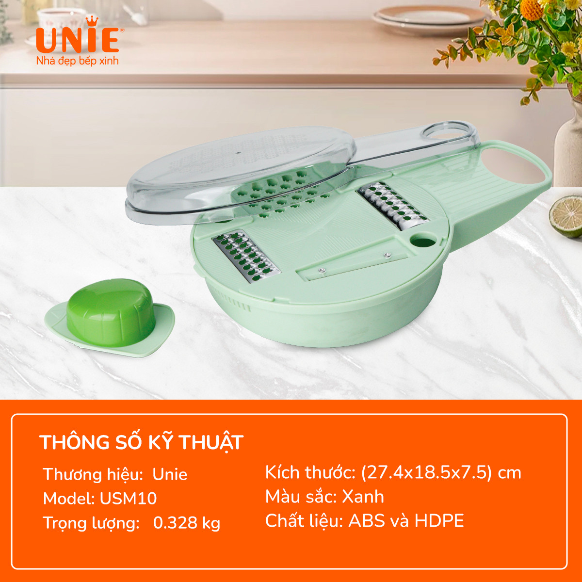 Bộ dụng cụ cắt thái rau củ đa năng Unie USM10 5in1 - Ảnh 5