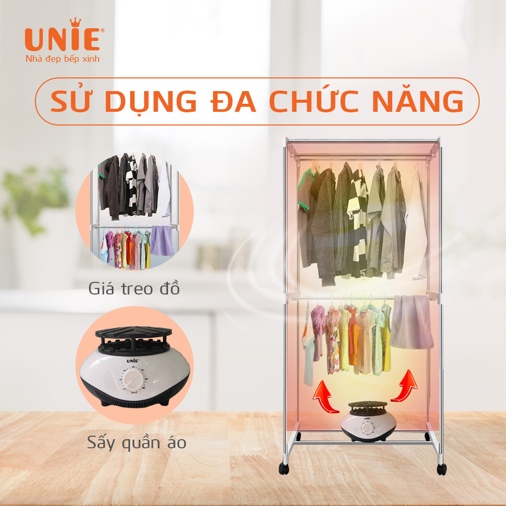 Máy sấy quần áo UNIE UE-688 sấy 10-20kg cùng lúc, gấp gọn tiện lợi - Ảnh 5
