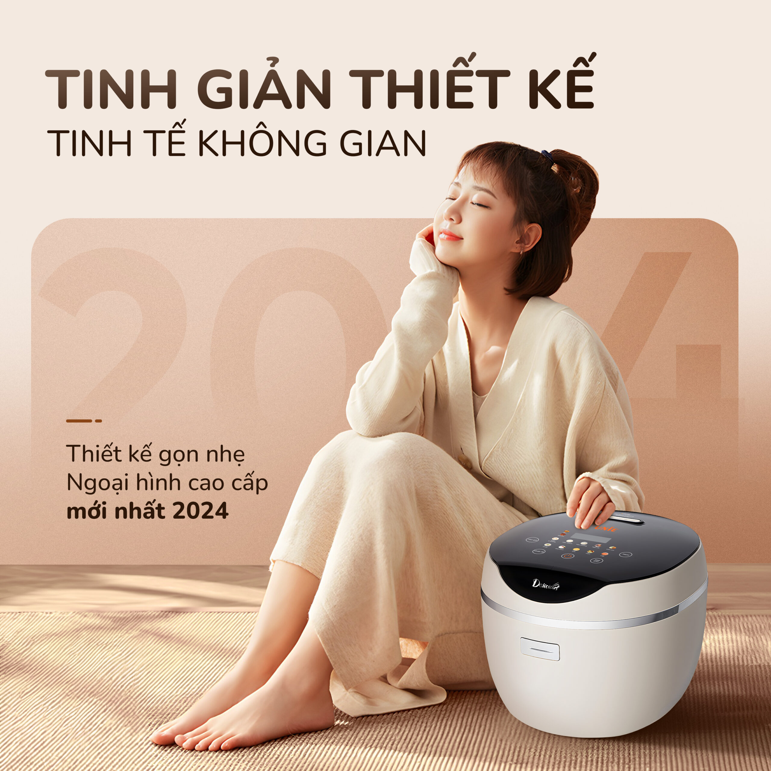Nồi cơm điện tử UNIE URC612 , nấu cơm giảm đường, dung tích 1,2L - Ảnh 3