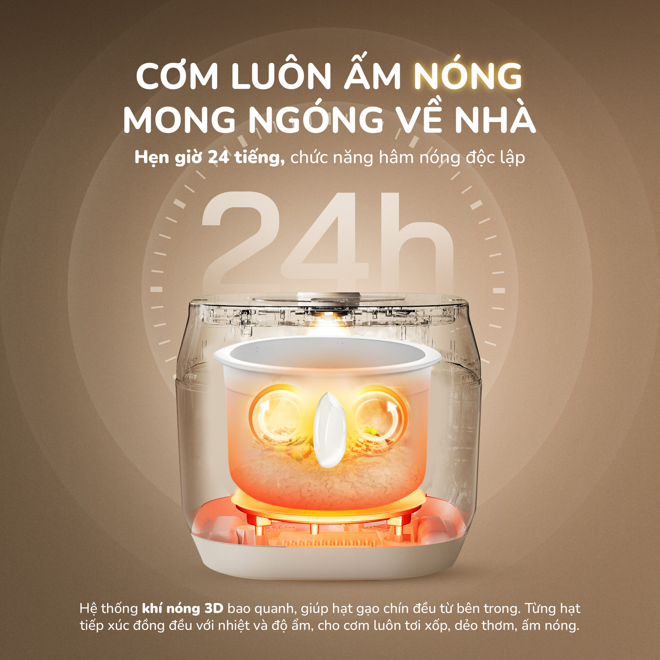 Nồi cơm điện lòng gốm cao cấp UNIE URC818, dung tích 1,8L - Ảnh 9
