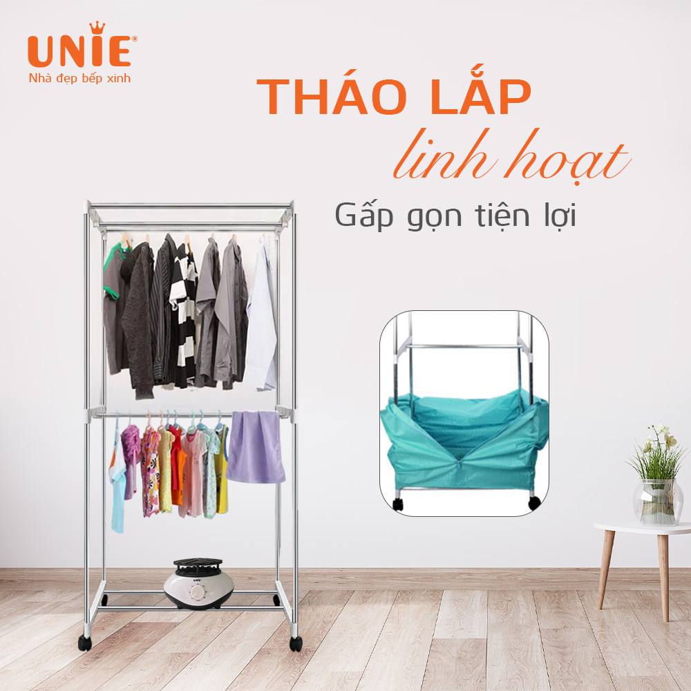 Máy sấy quần áo UNIE UE-688 sấy 10-20kg cùng lúc, gấp gọn tiện lợi - Ảnh 4