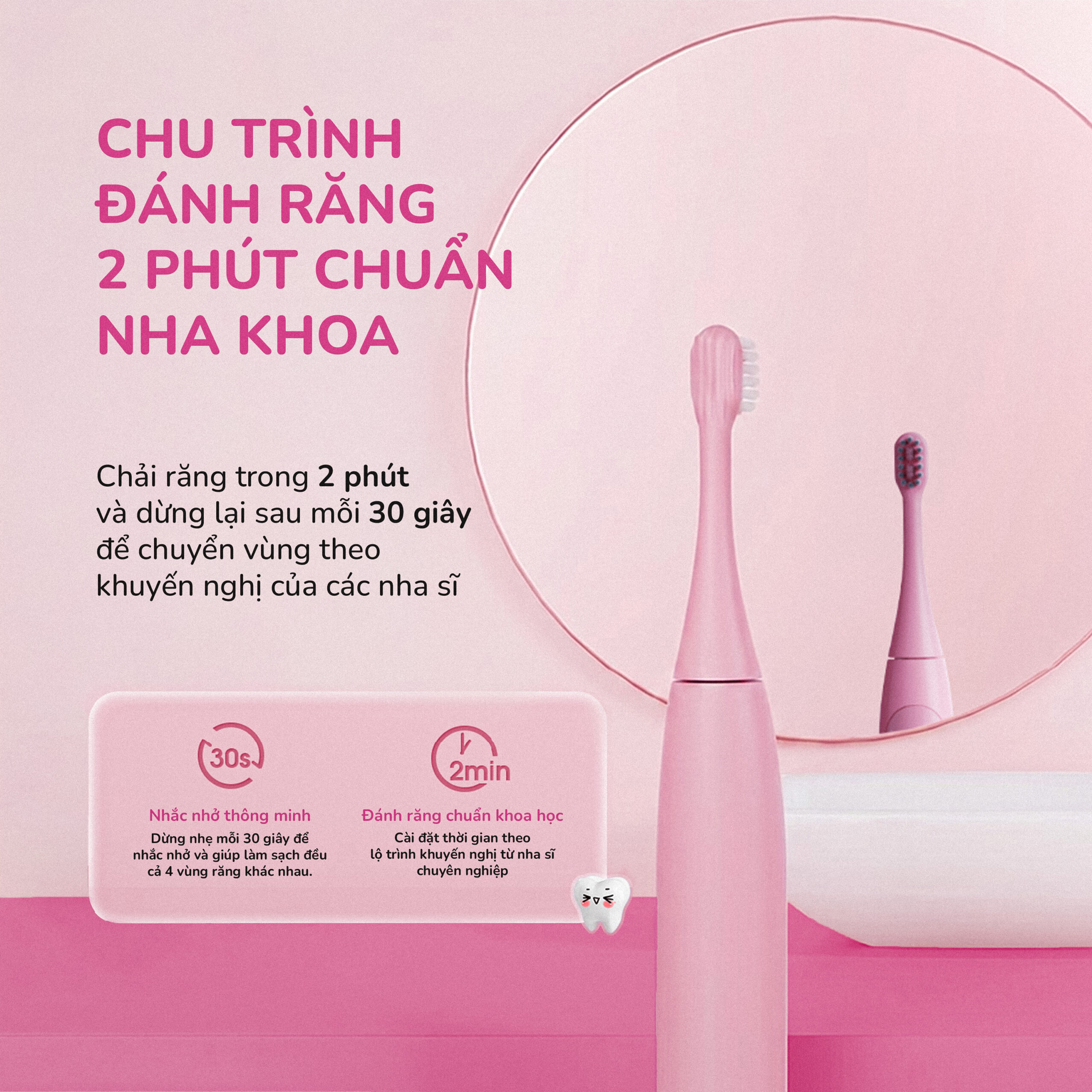 Bàn chải điện trẻ em Unie Kidtini UET318P cảm biến lực thông minh - Ảnh 7