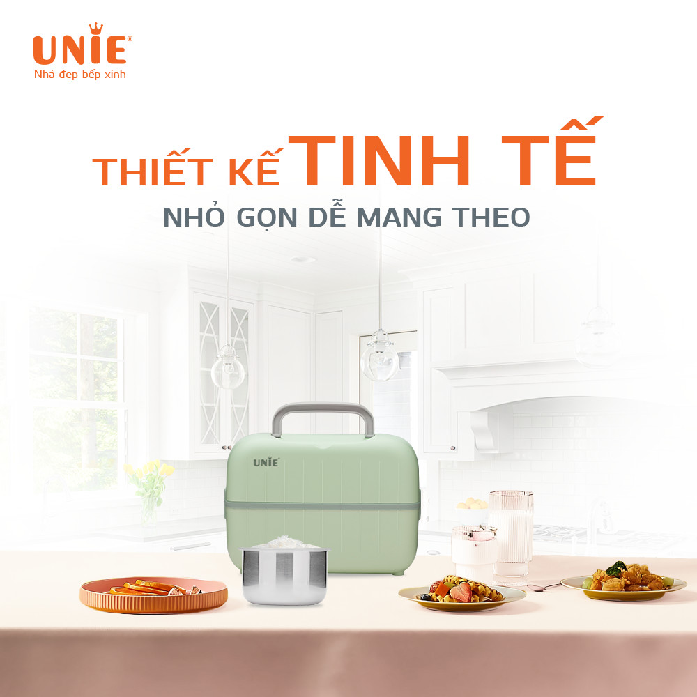 Hộp đựng cơm cắm điện cao cấp UNIE UV-P1 dung tích 1.5L, 2 tầng tiện lợi - Ảnh 4