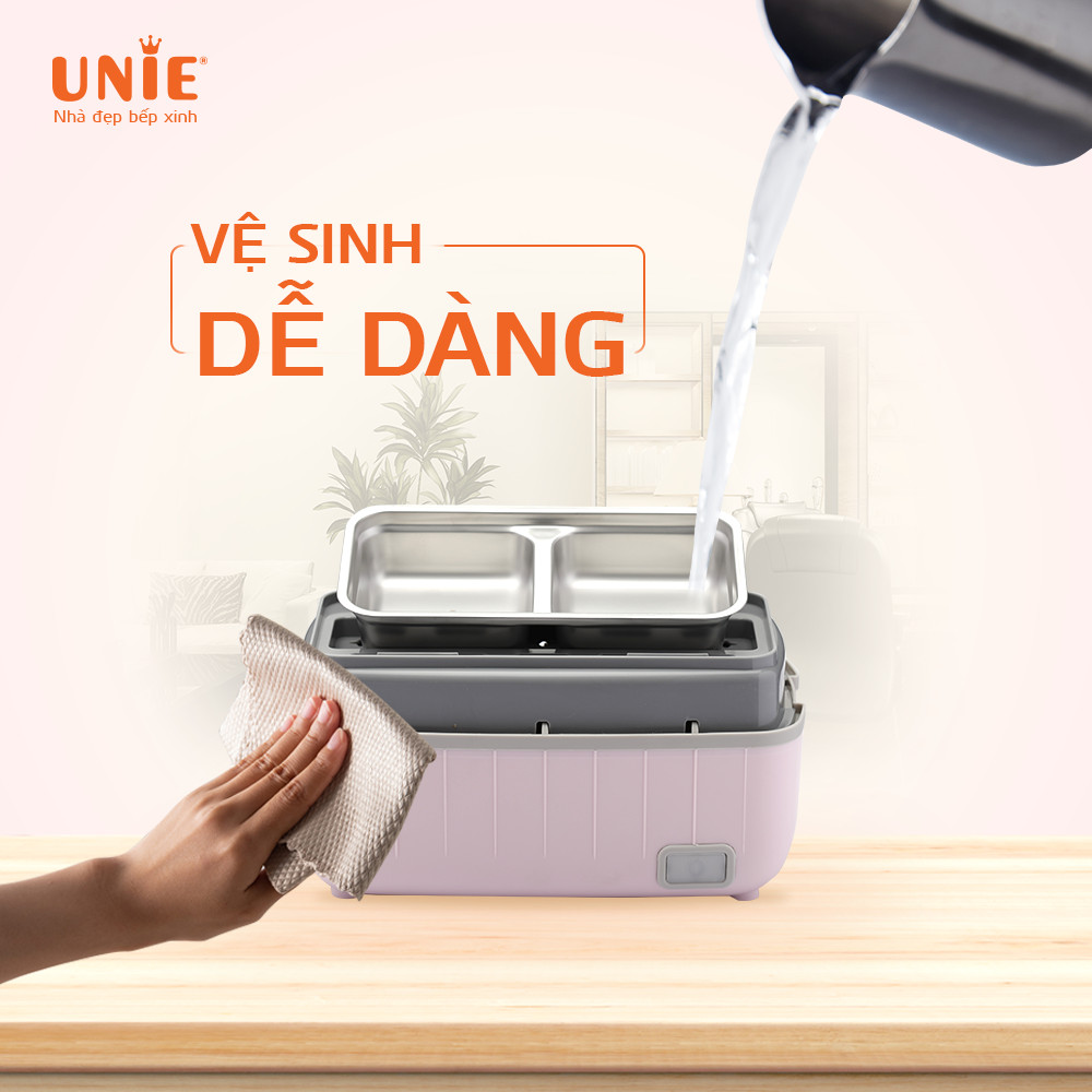 Hộp đựng cơm cắm điện cao cấp UNIE UV-P1 dung tích 1.5L, 2 tầng tiện lợi - Ảnh 9