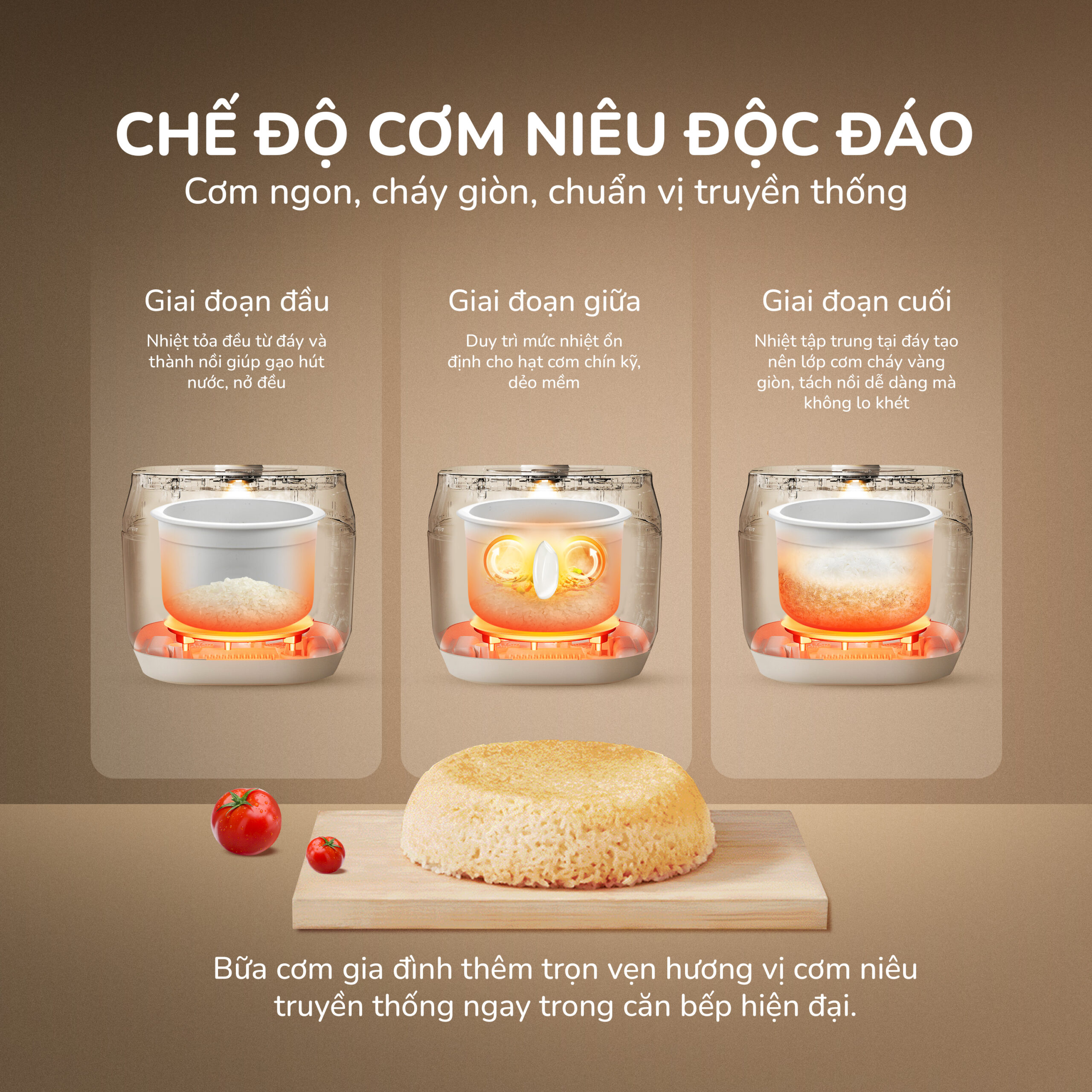 Nồi cơm điện lòng gốm cao cấp UNIE URC818P -  Tạo cơm cháy - Ảnh 6