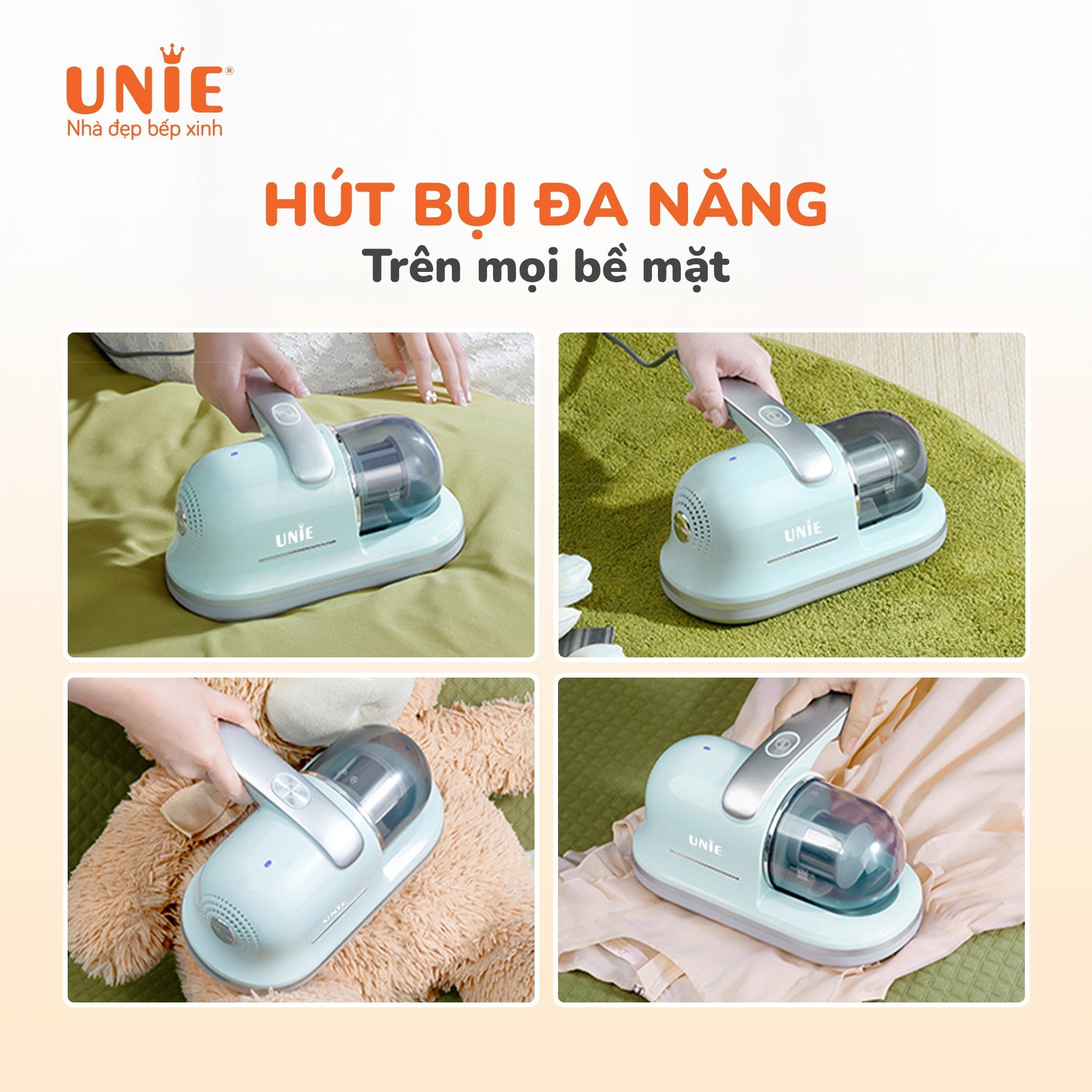 Máy hút bụi chăn đệm UNIE UMV62, hút trên mọi bề mặt - Ảnh 4