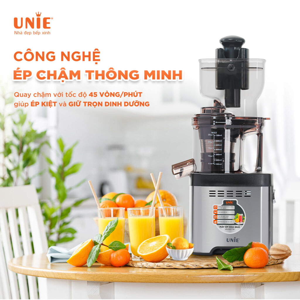 Máy ép chậm UNIE USJDC71S, giữ trọn 98% dưỡng chất - Ảnh 4