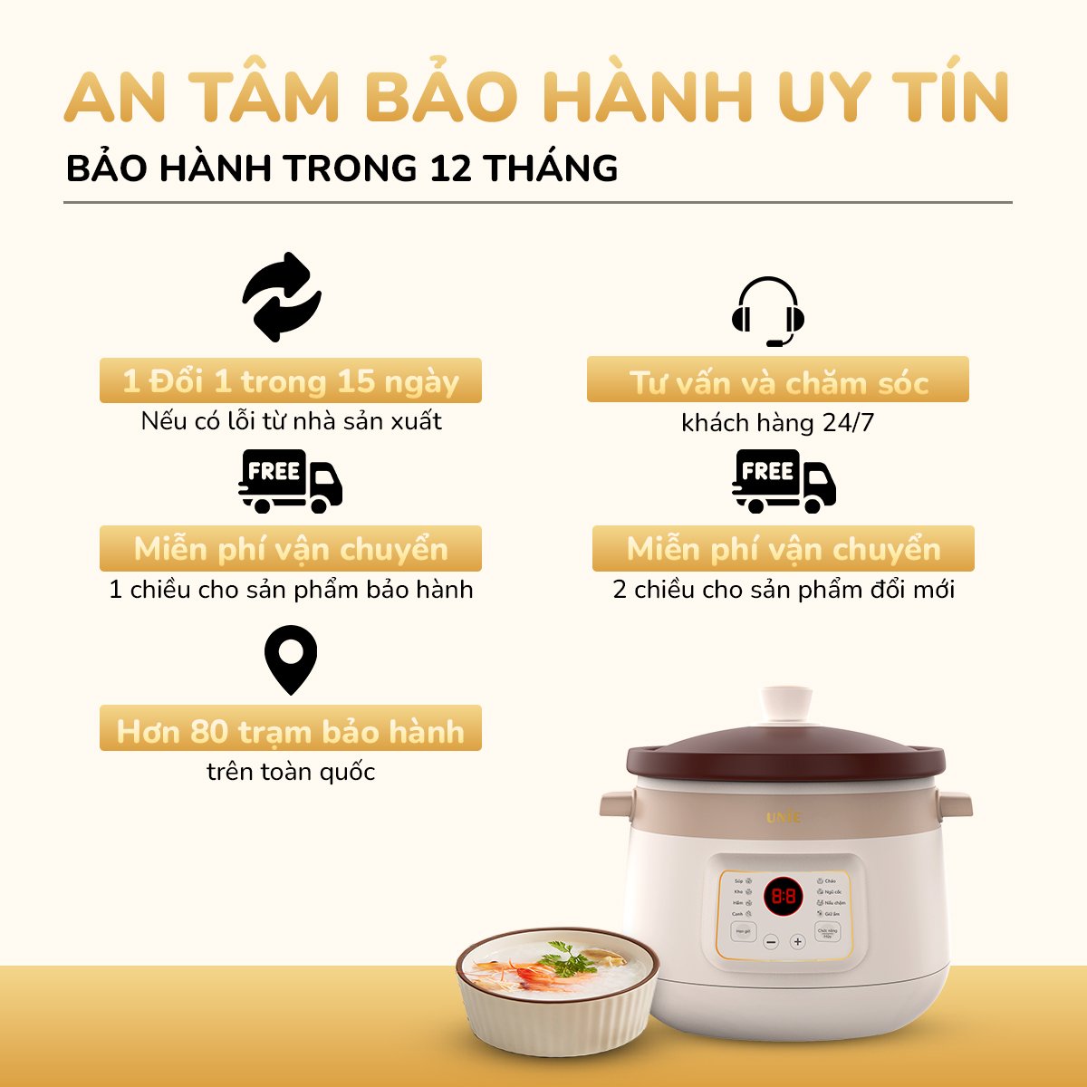 Nồi kho hầm đa năng UNIE USC308 dung tích 3L, 8 chức năng kho hầm - Ảnh 11