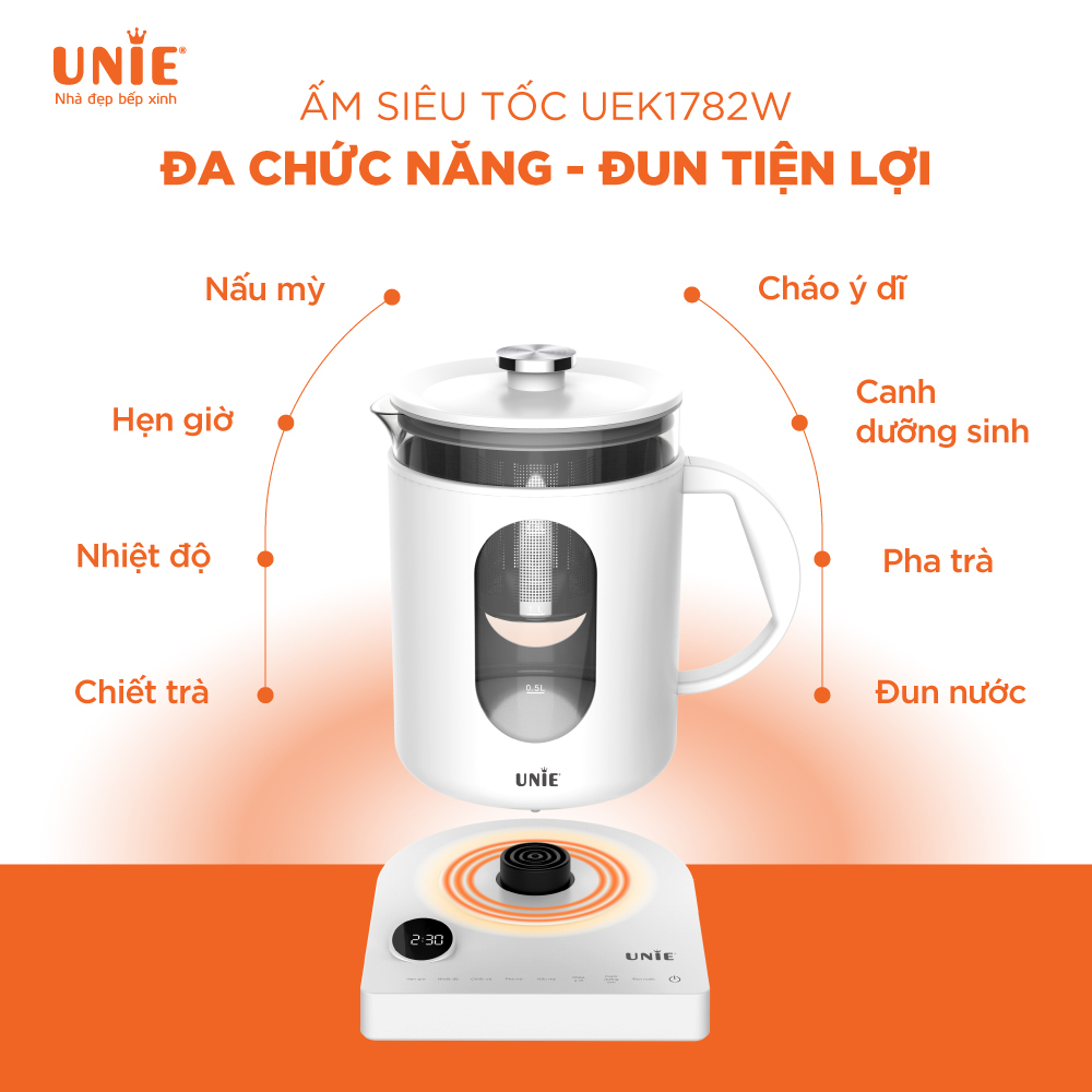 Ấm siêu tốc cao cấp UNIE UEK1782W - 6 chức năng tùy chỉnh - Ảnh 7