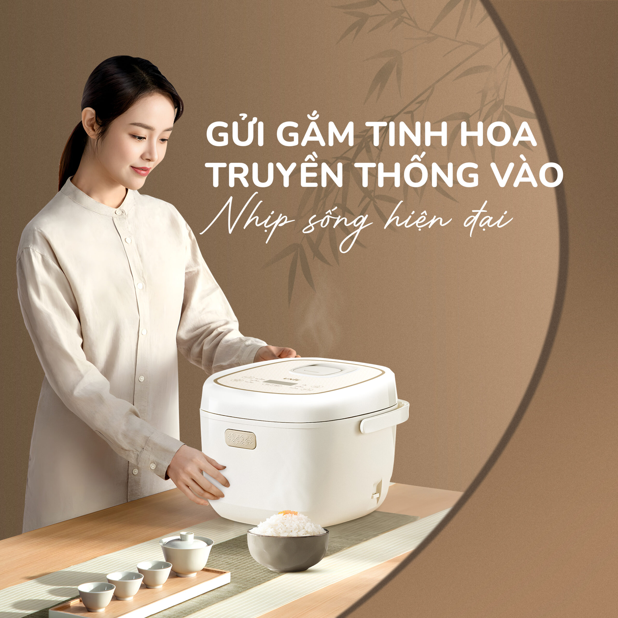 Nồi Cơm Điện Lòng Gốm Unie URC818: Gửi gắm tinh hoa truyền thống vào nhịp sống hiện đại